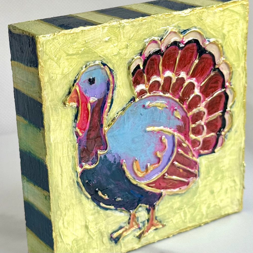 Turkey Wood Block Art