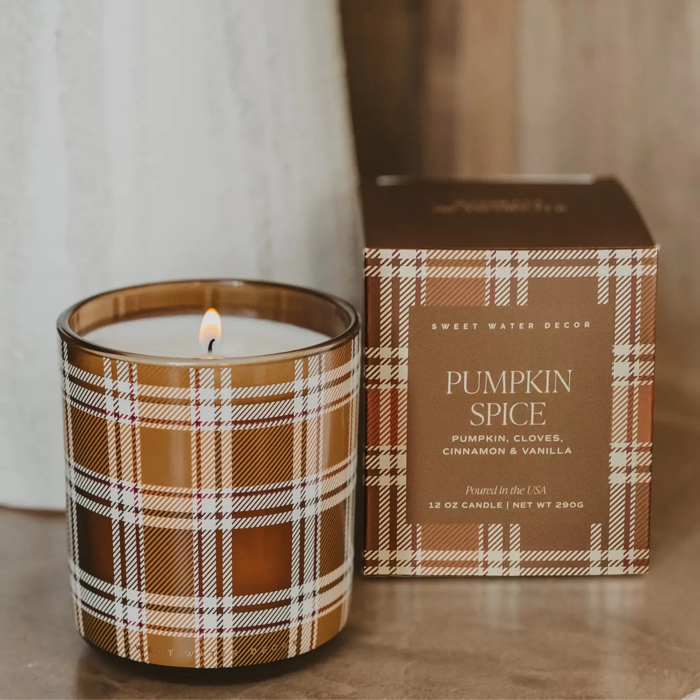 Pumpkin Spice Plaid Candle