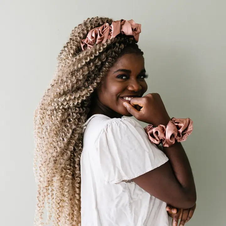 Clay Satin Jumbo Scrunchie