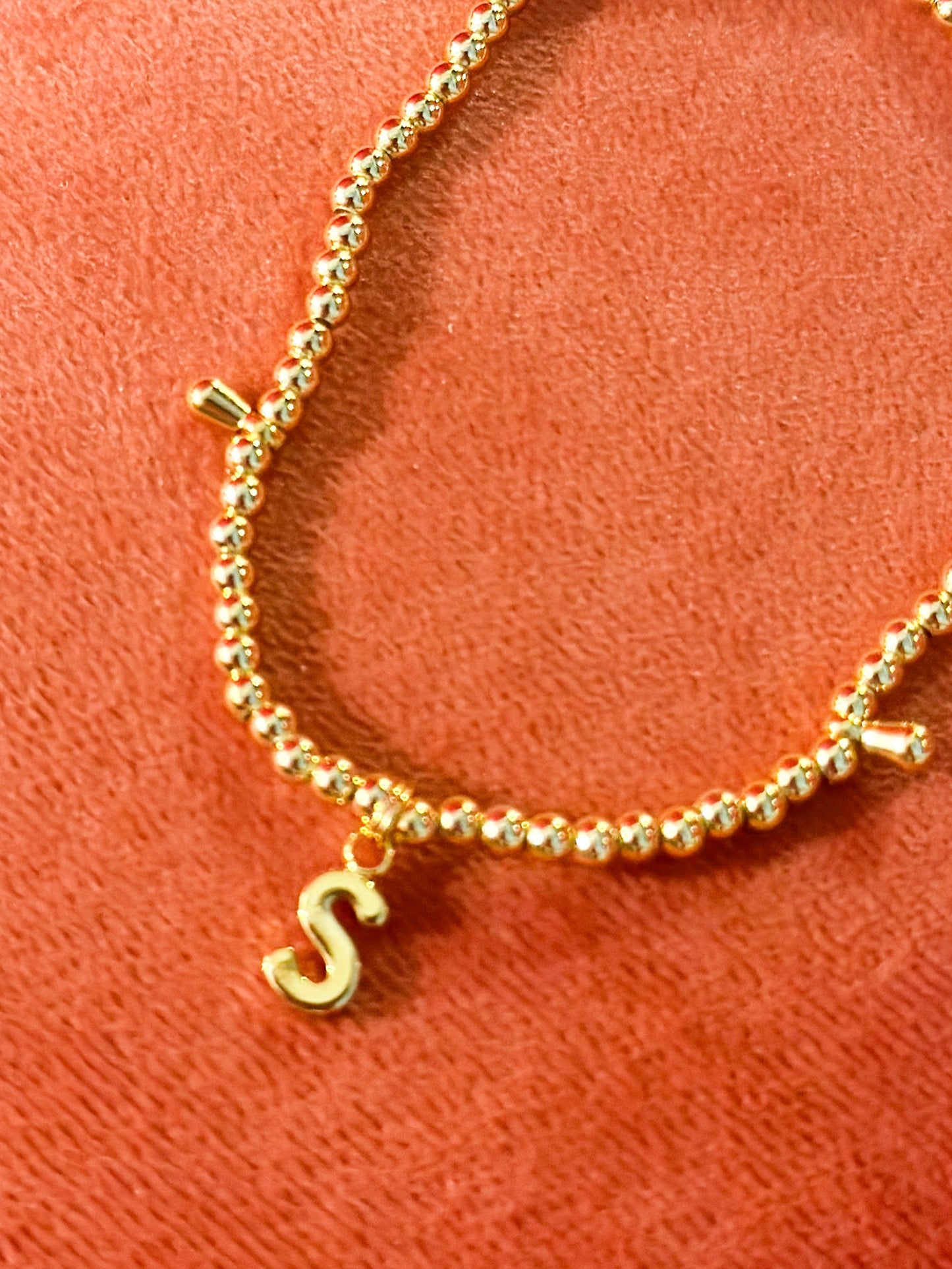 Gold Stretch Alphabet Bracelet