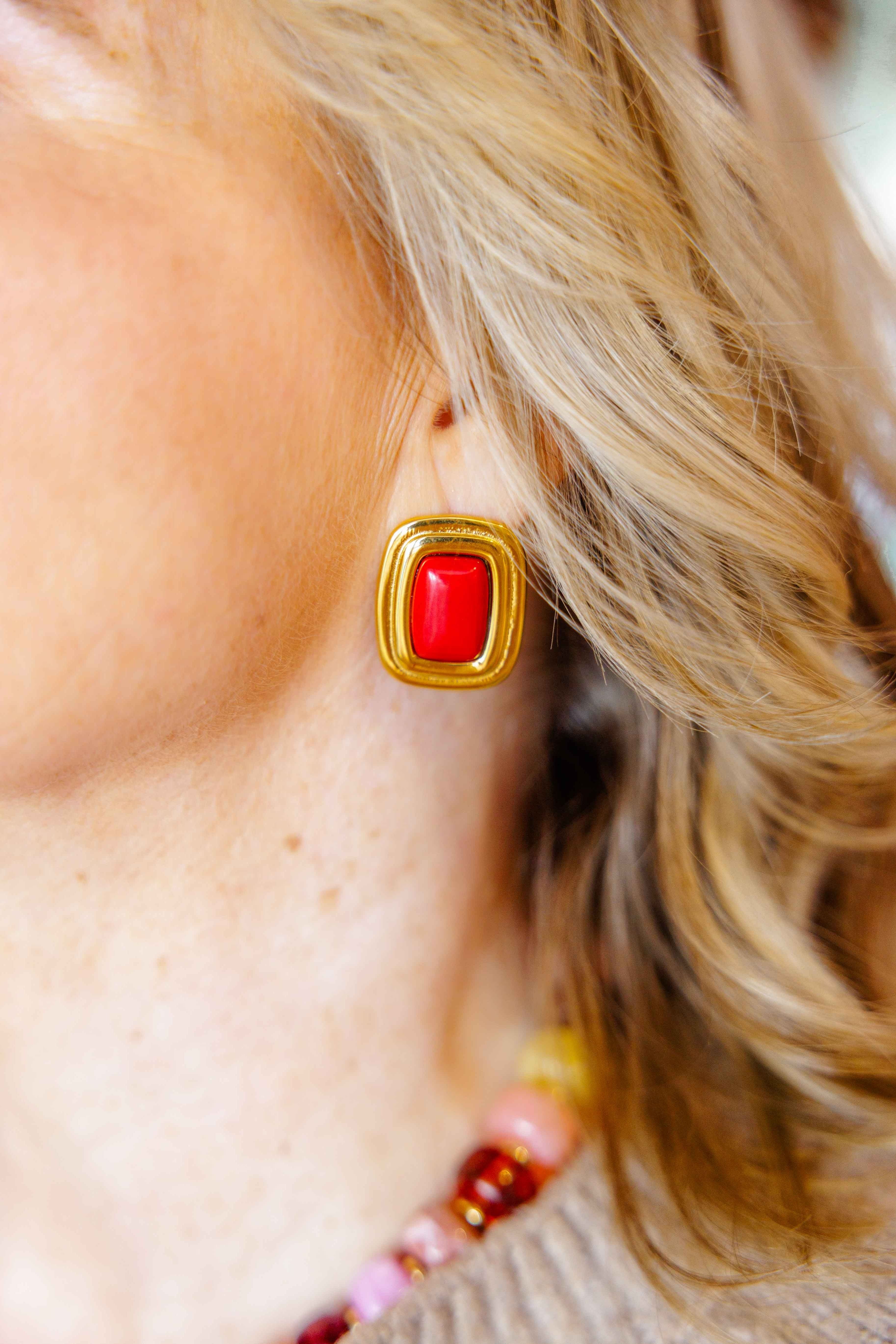 Petra 18K Stone Earrings