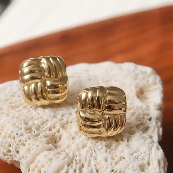 Luella Textured Knot Stud Earrings