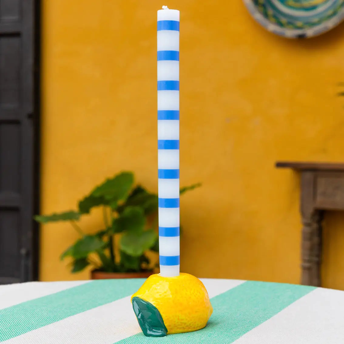 Stripe Dinner Candles