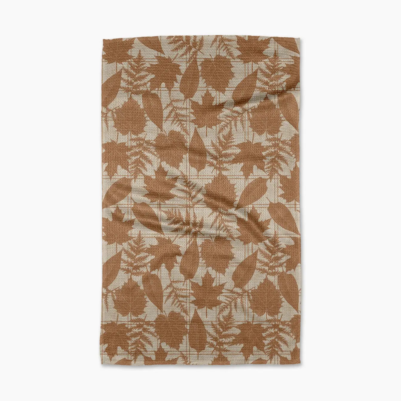 Autumnal Leaves Gold Tea Towel