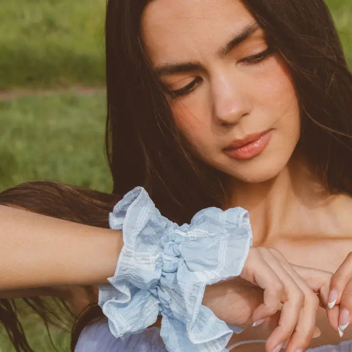 Sky Ruffle Oversized Scrunchie