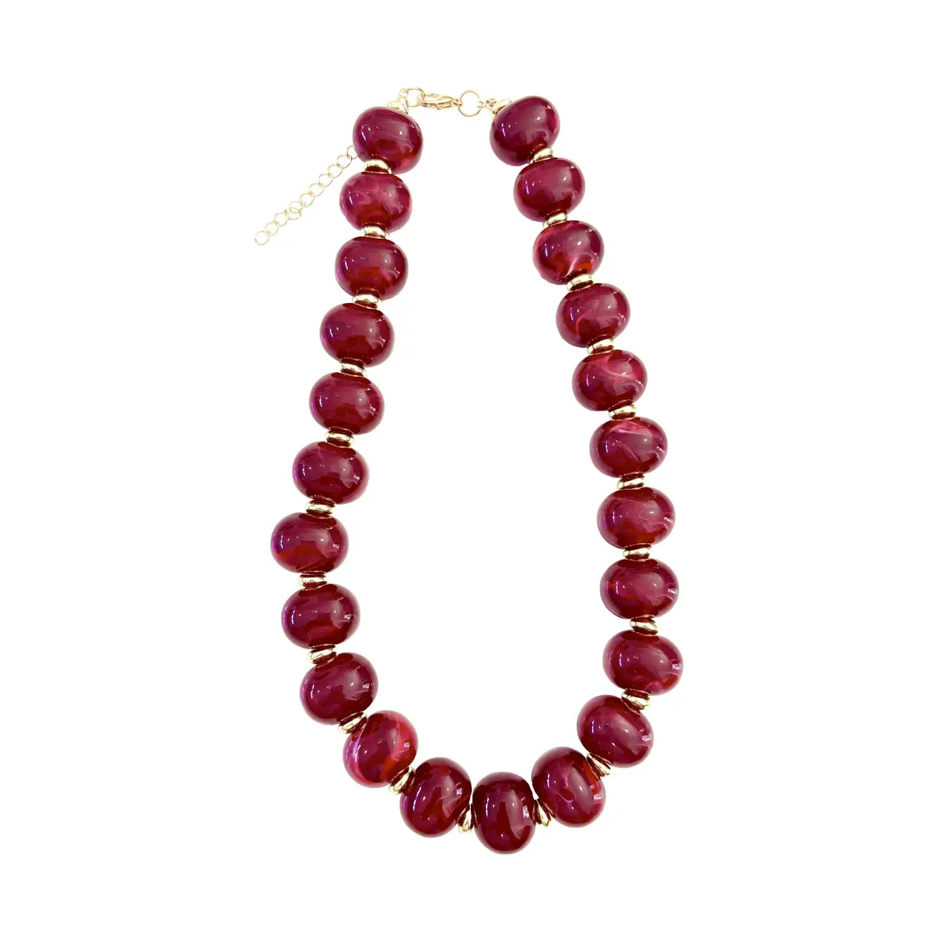 Red Gold Beaded Necklace
