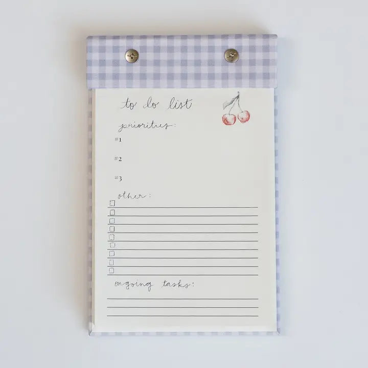 French Gingham To-Do List Notepad