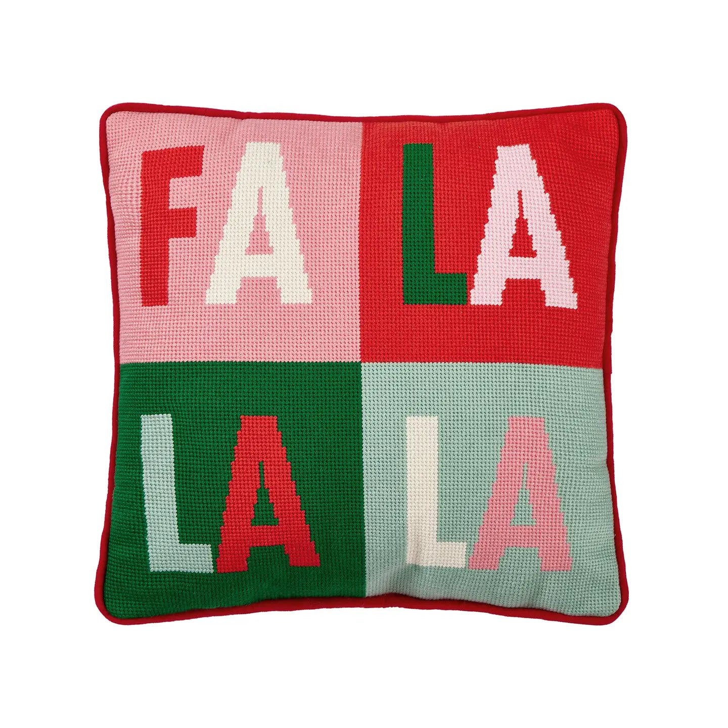 Fa La La Quadrant Embroidered Pillow