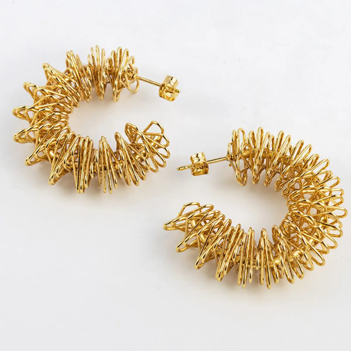 18K Twisted Hoops