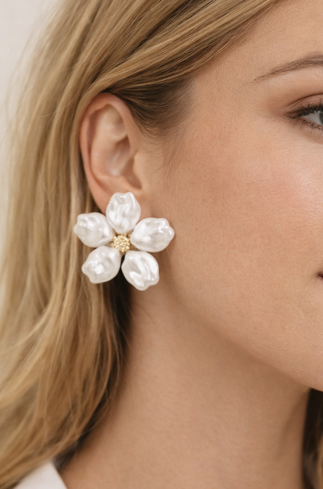 Petal Pearl Statement Earrings