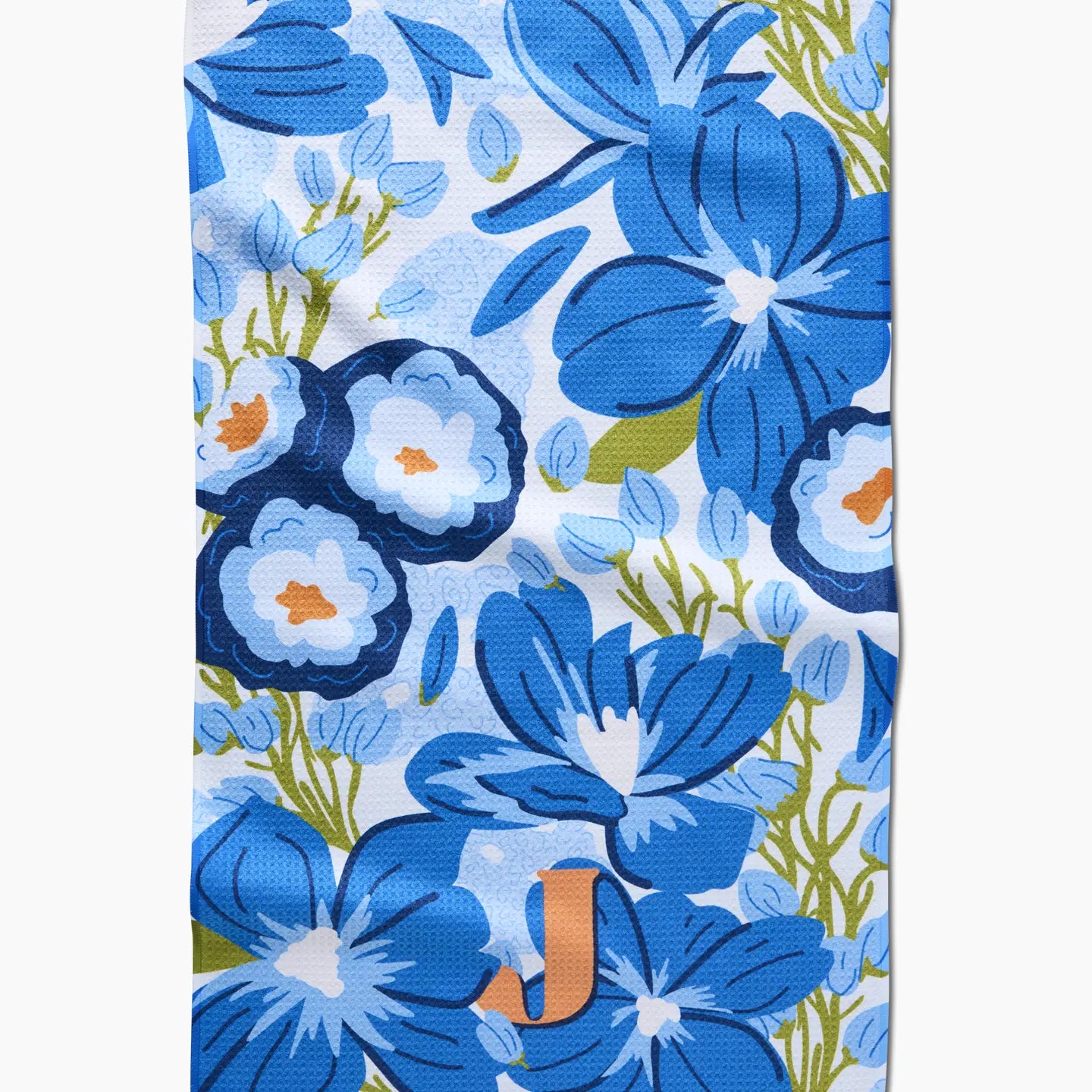 Monogram Floral Tea Towel J