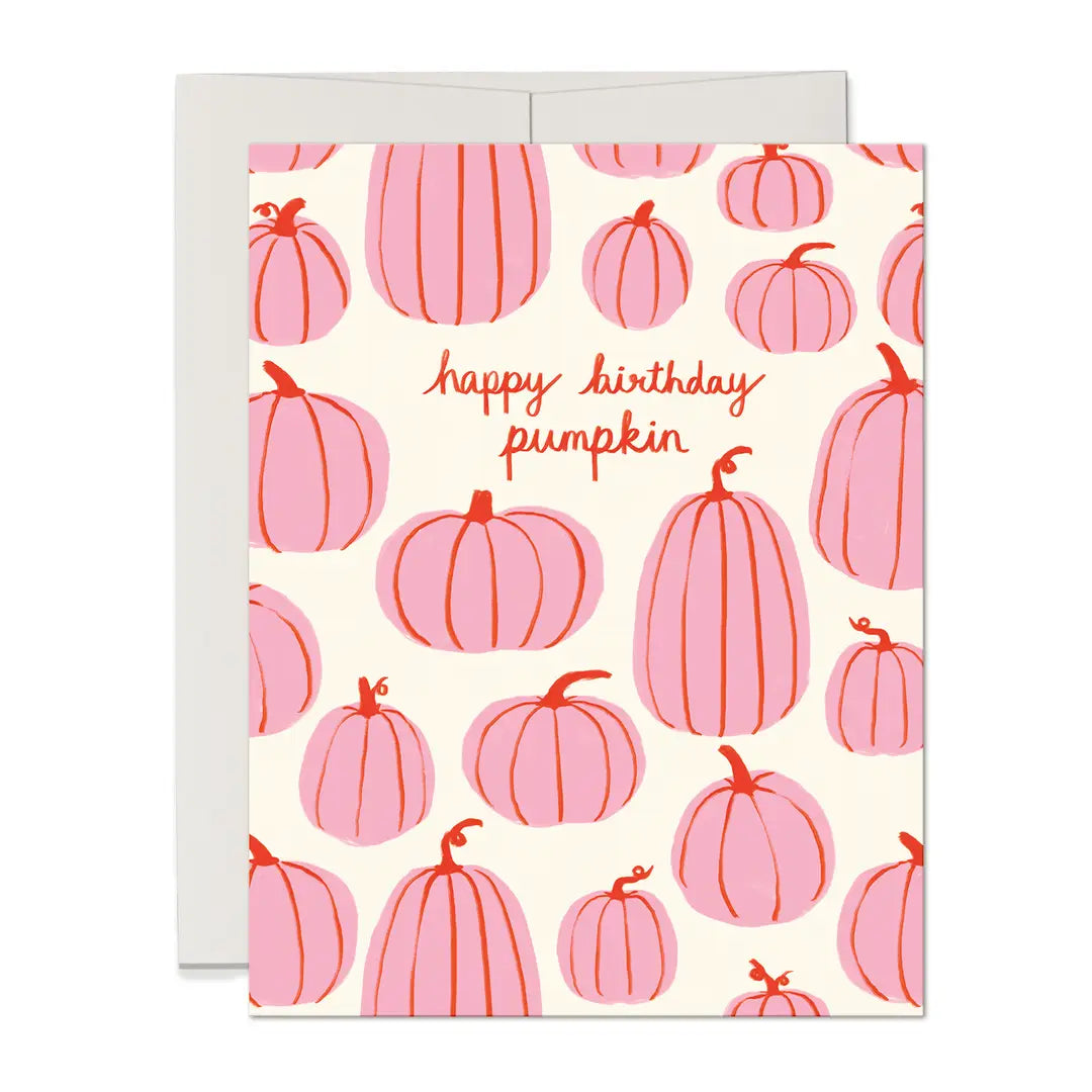 Pink Pumpkin Birthday Card