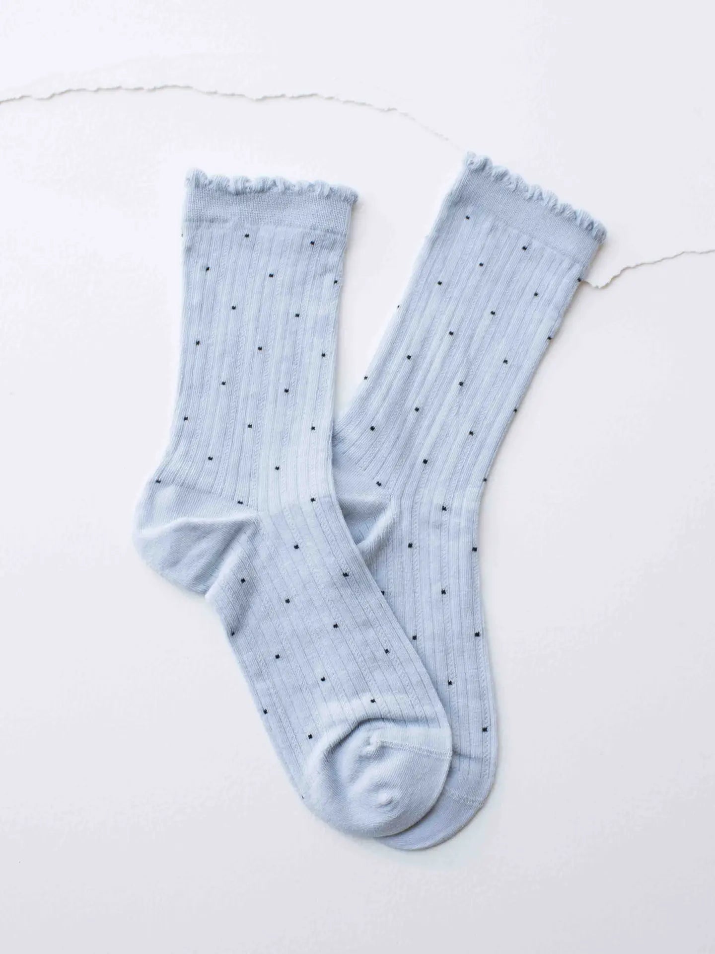 Blue Frill Polka Dot Socks