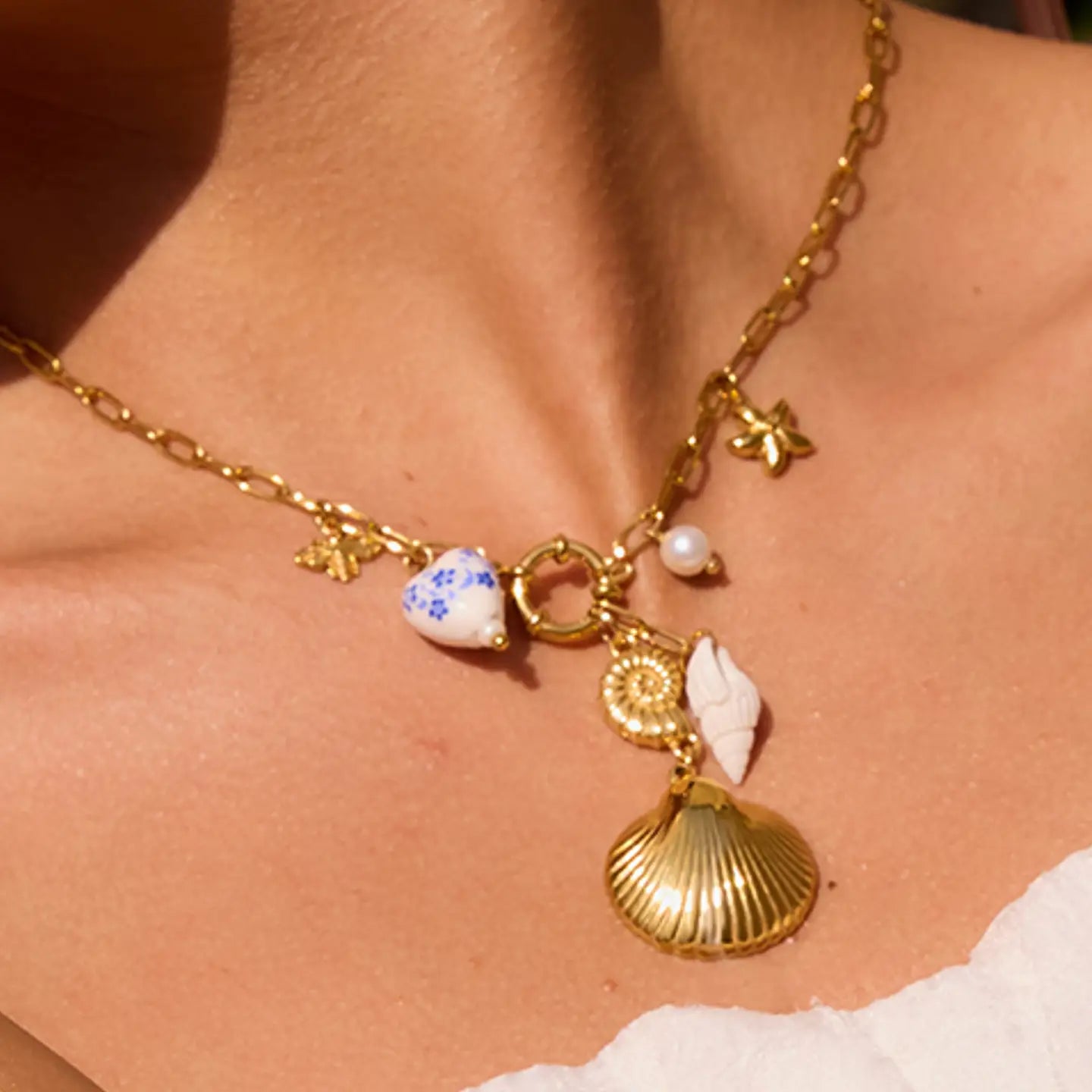Briar 18K Shell Charm Necklace