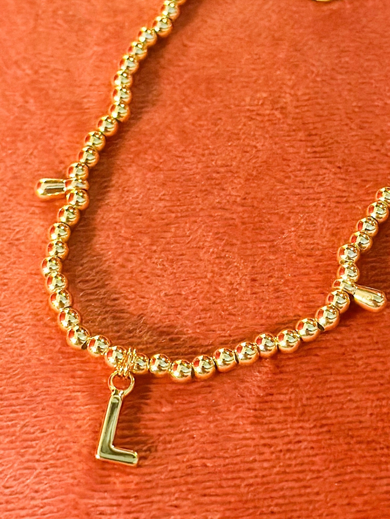 Gold Stretch Alphabet Bracelet