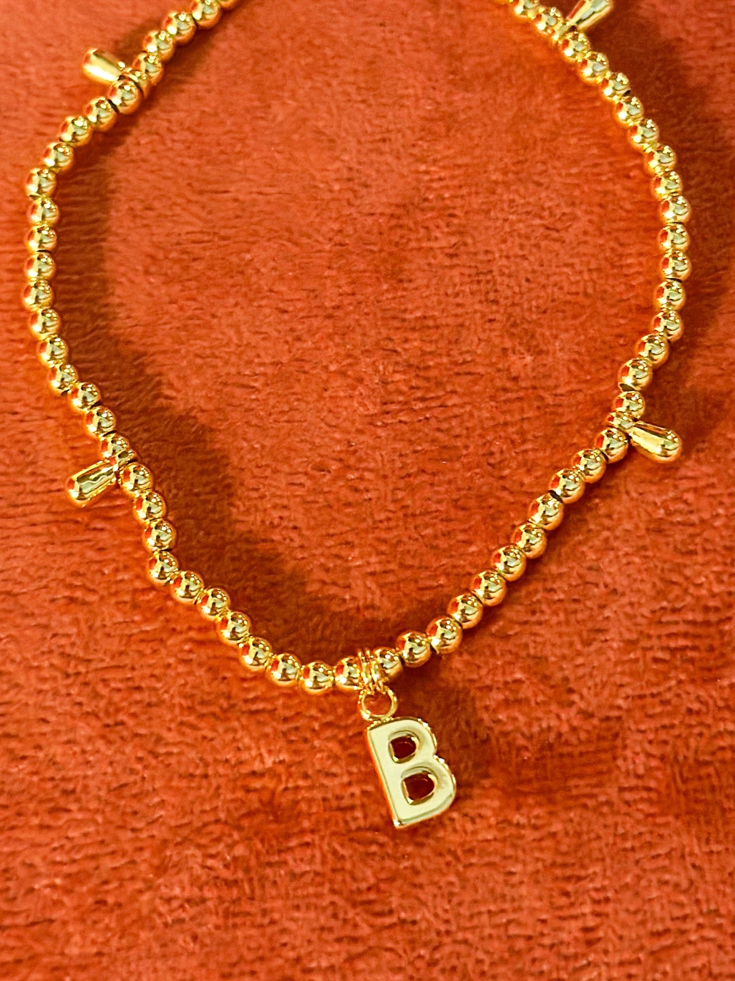 Gold Stretch Alphabet Bracelet