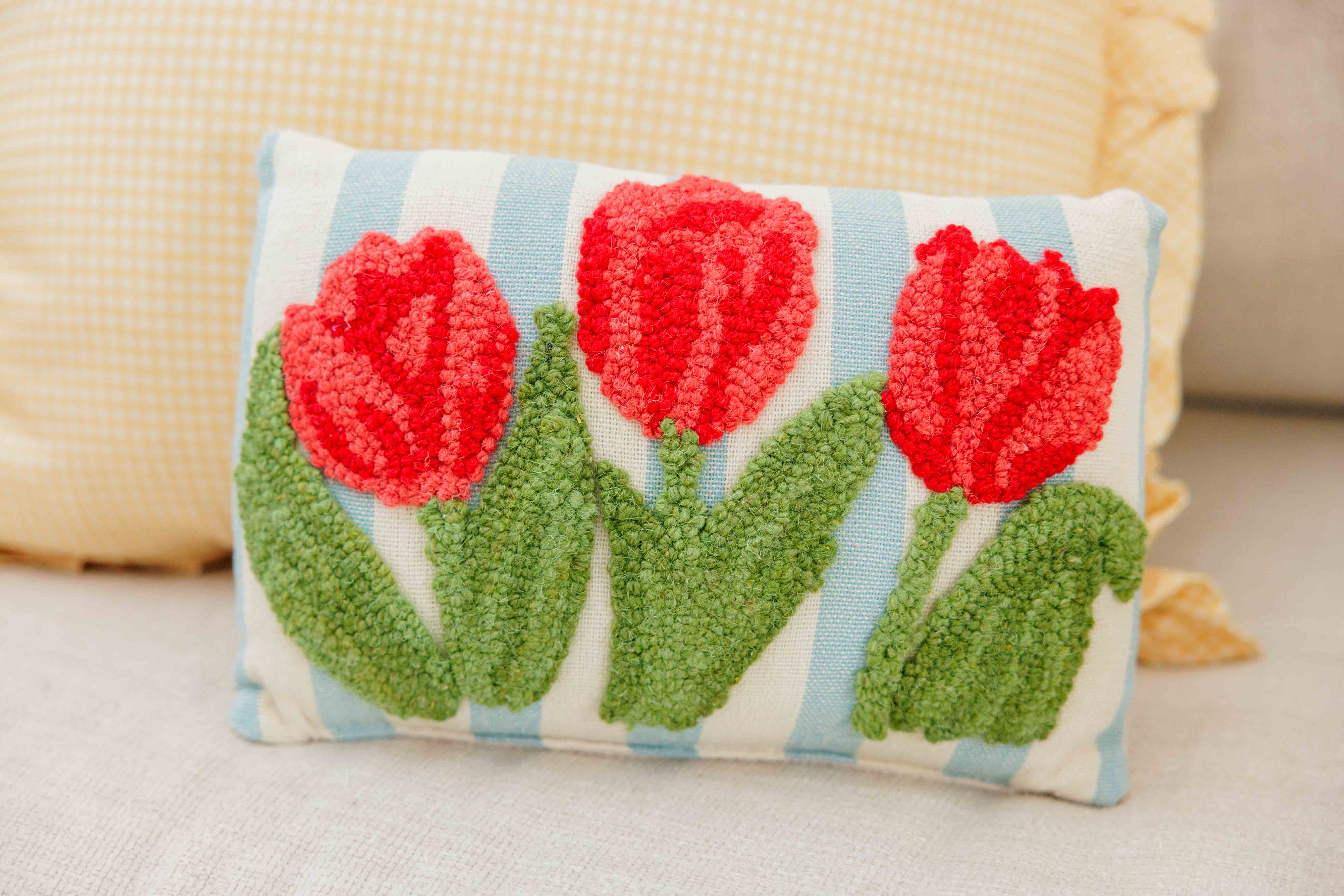 Stripe Tulips Hook Pillow