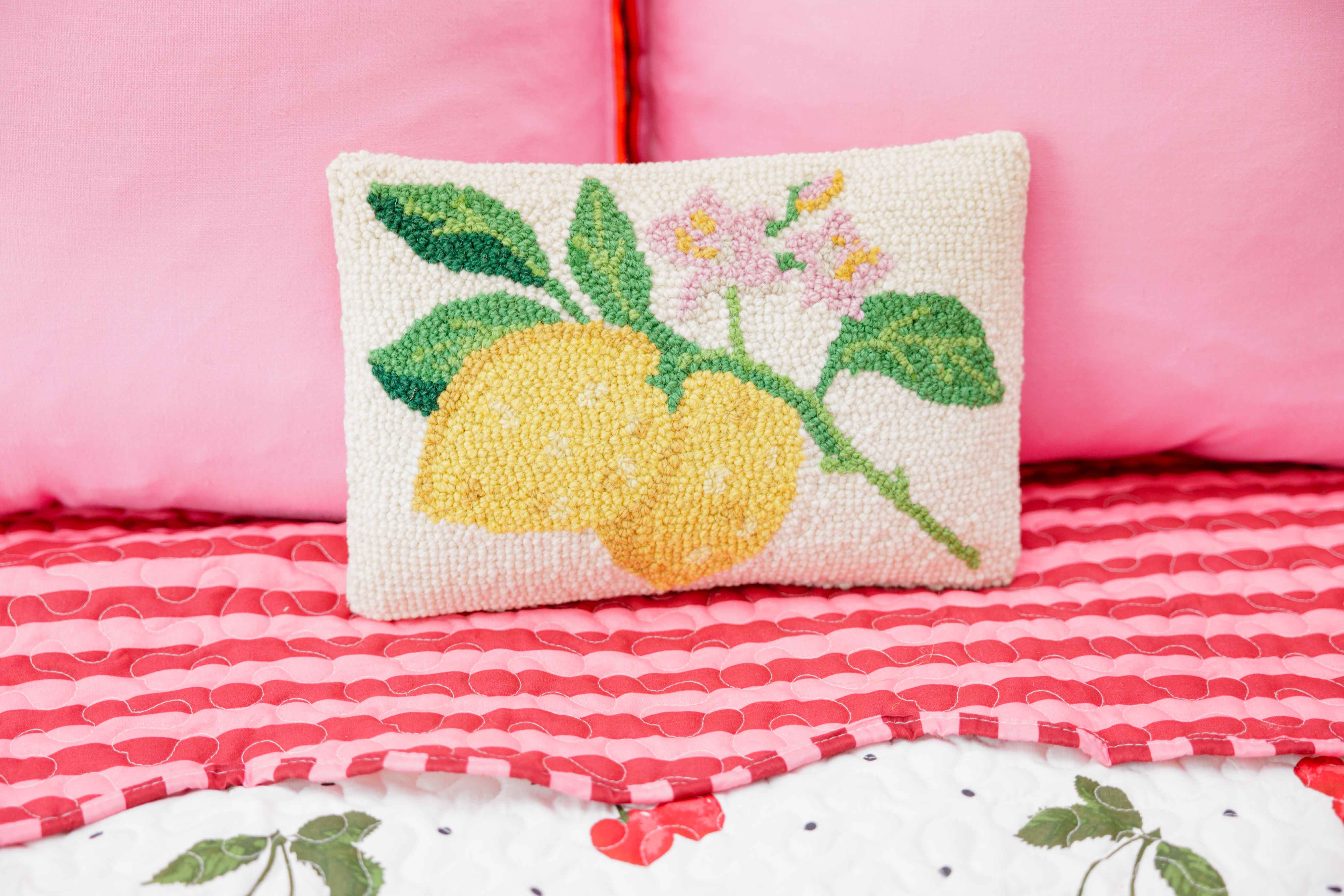 Lemons On A Branch Hook Pillow