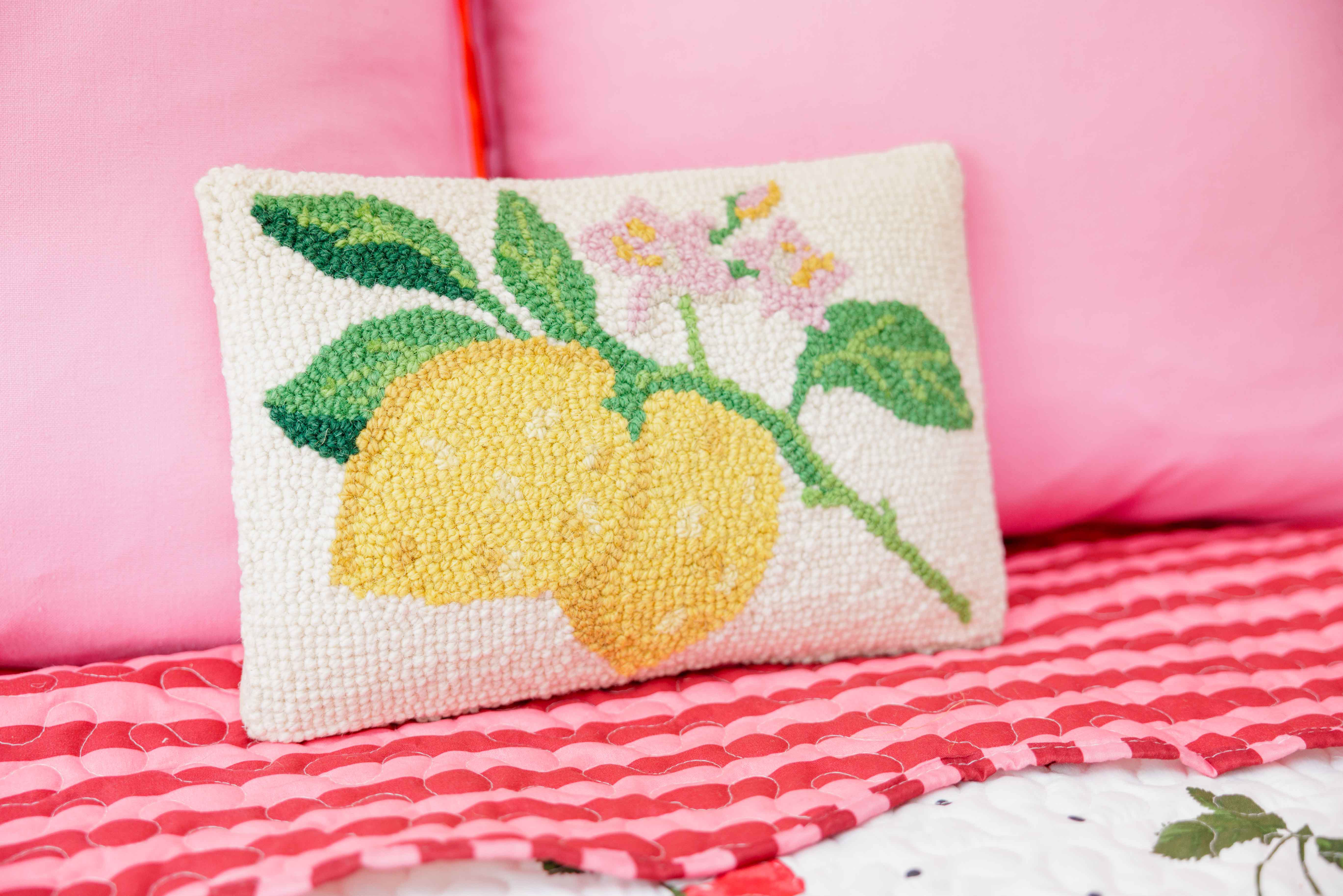 Lemons On A Branch Hook Pillow