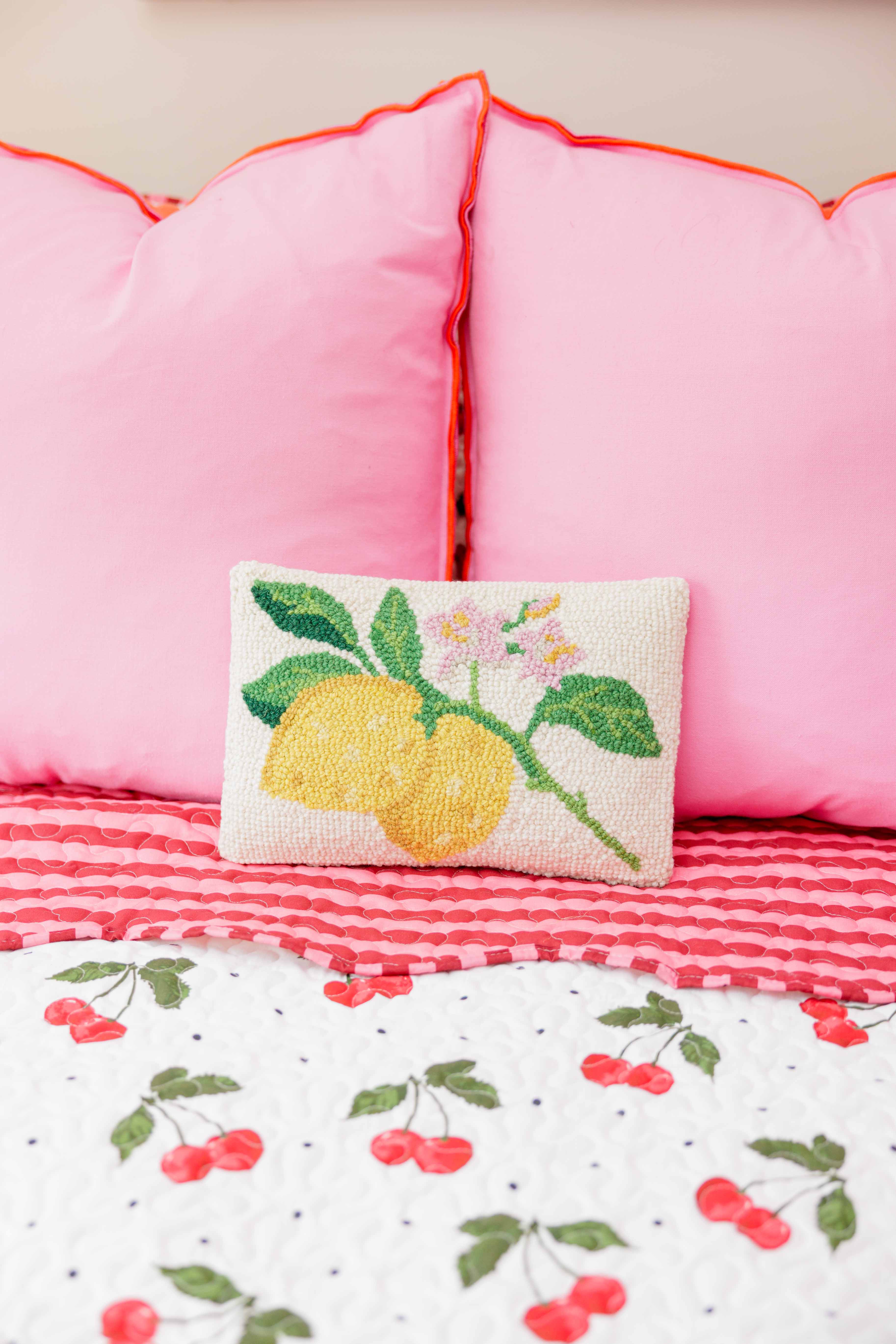 Lemons On A Branch Hook Pillow