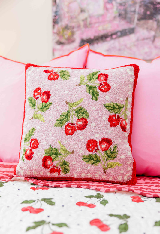 Pink Sweet Cherry Hook Pillow