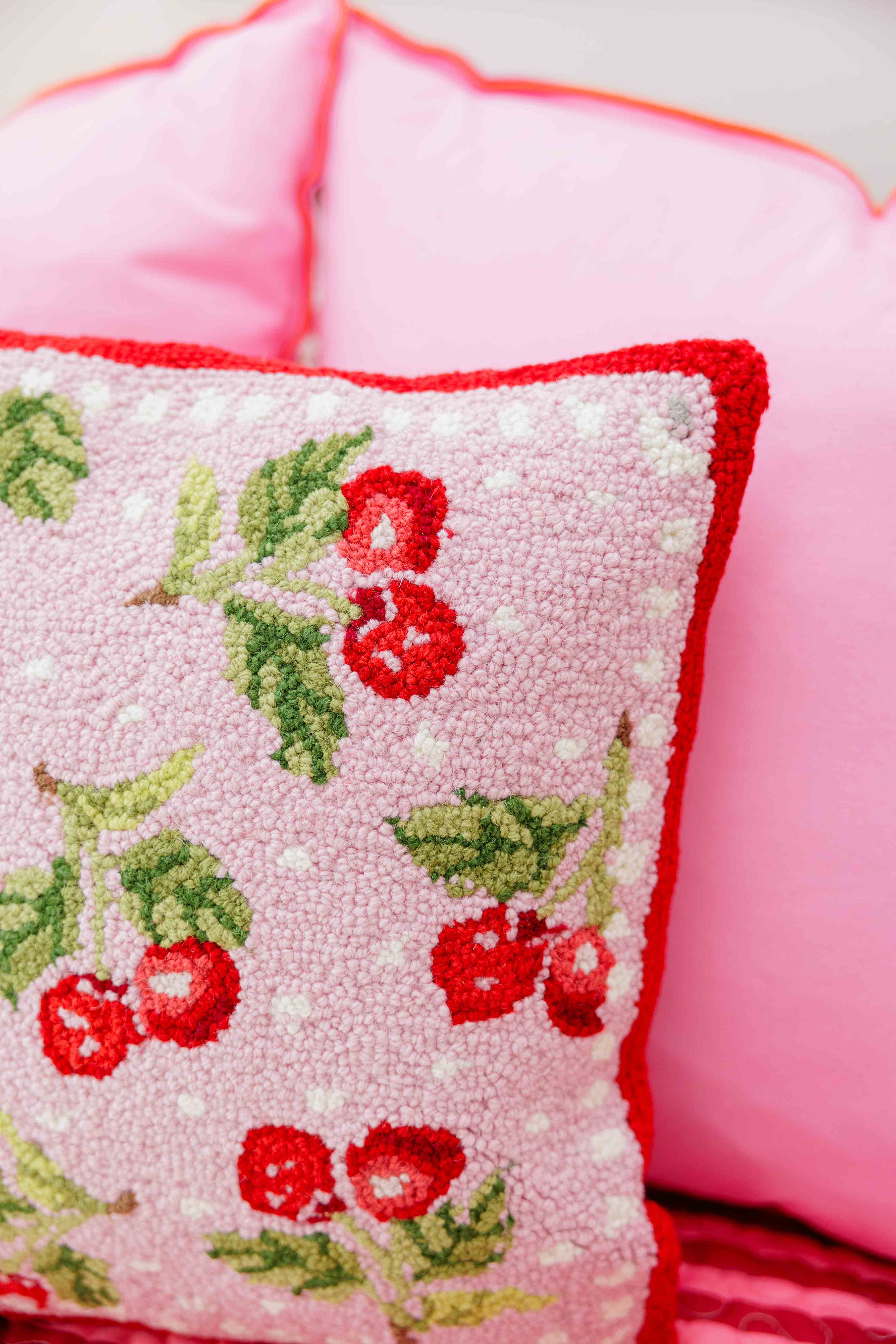 Pink Sweet Cherry Hook Pillow