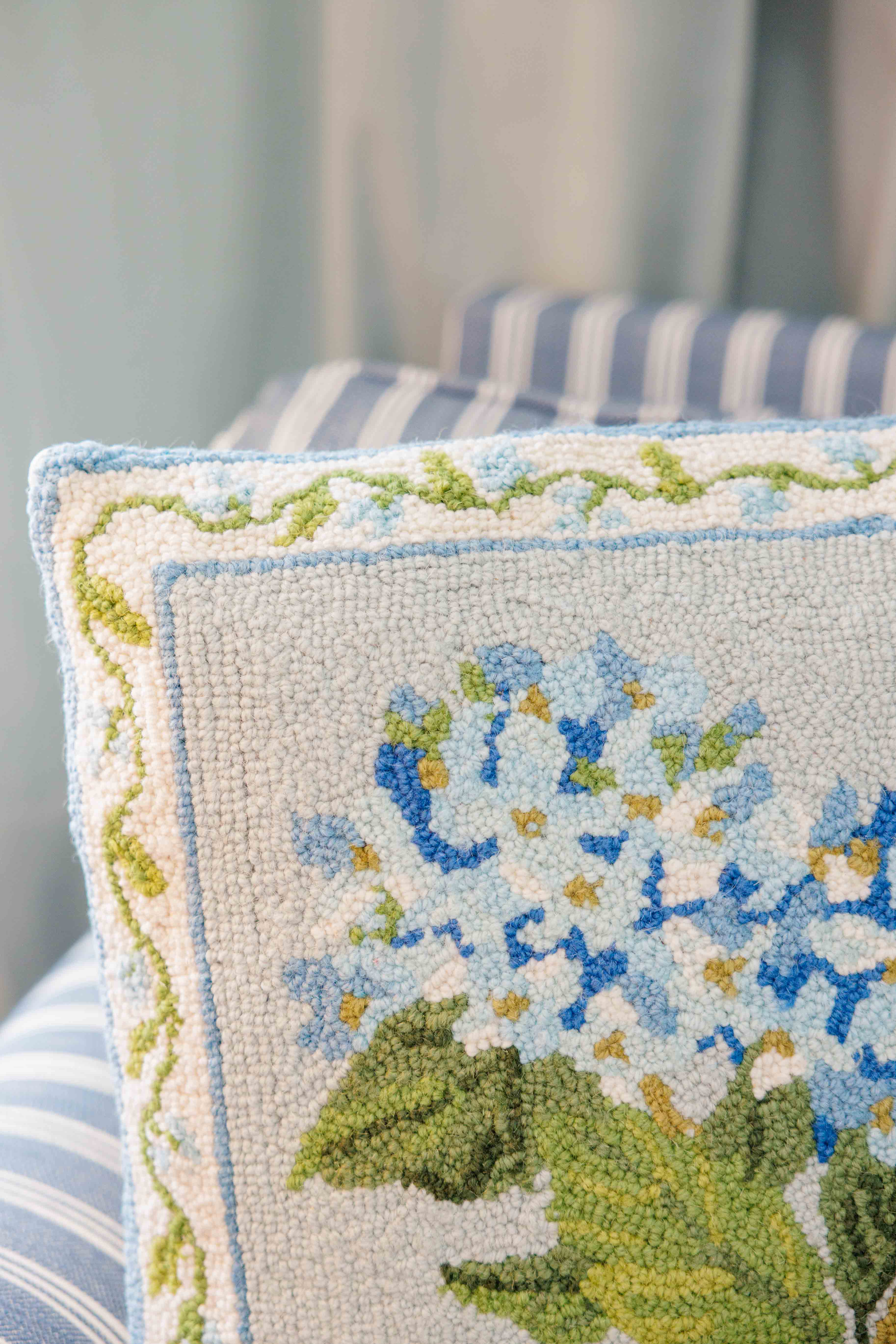 Blue Hydrangea Hook Pillow