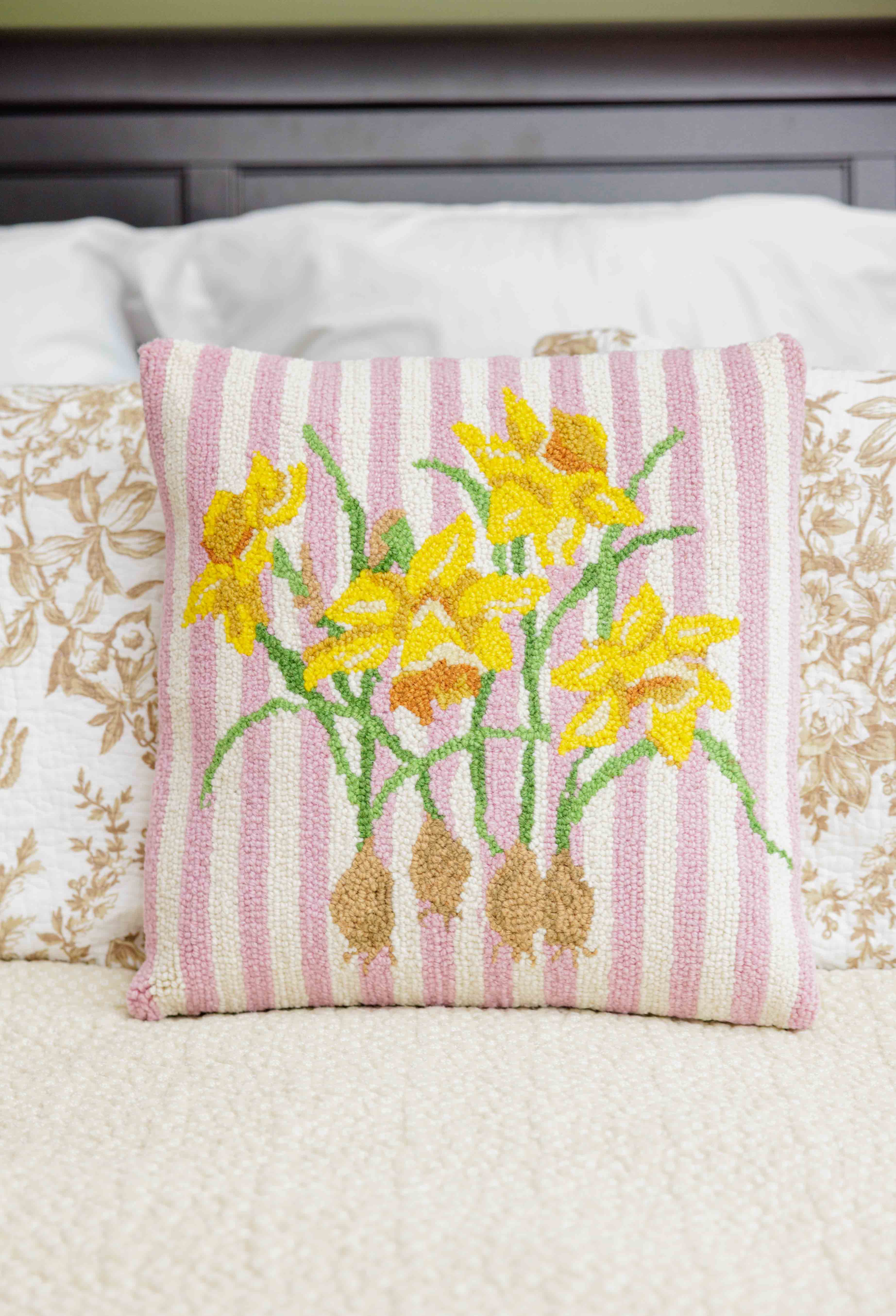 Yellow Daffodil Hook Pillow