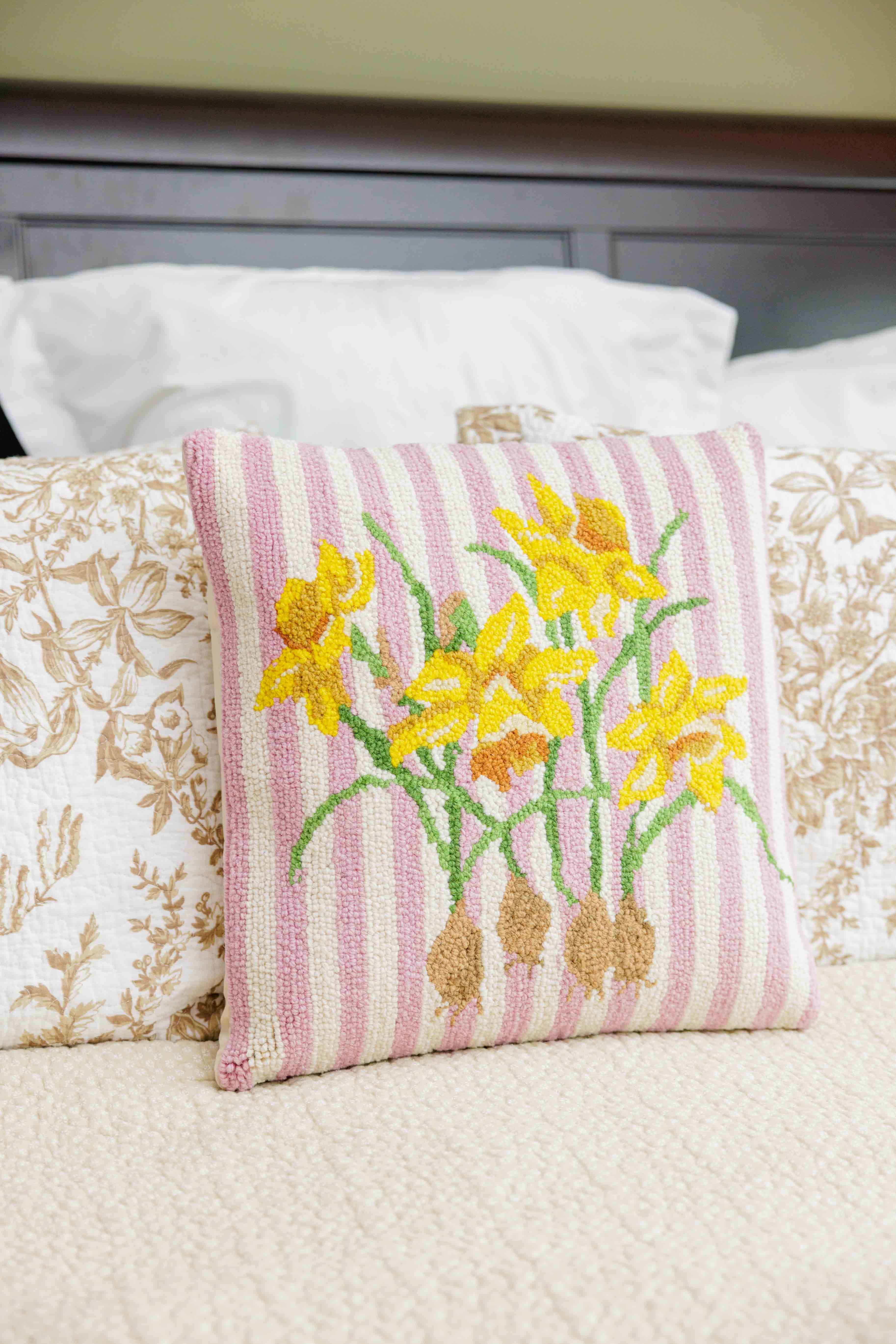 Yellow Daffodil Hook Pillow