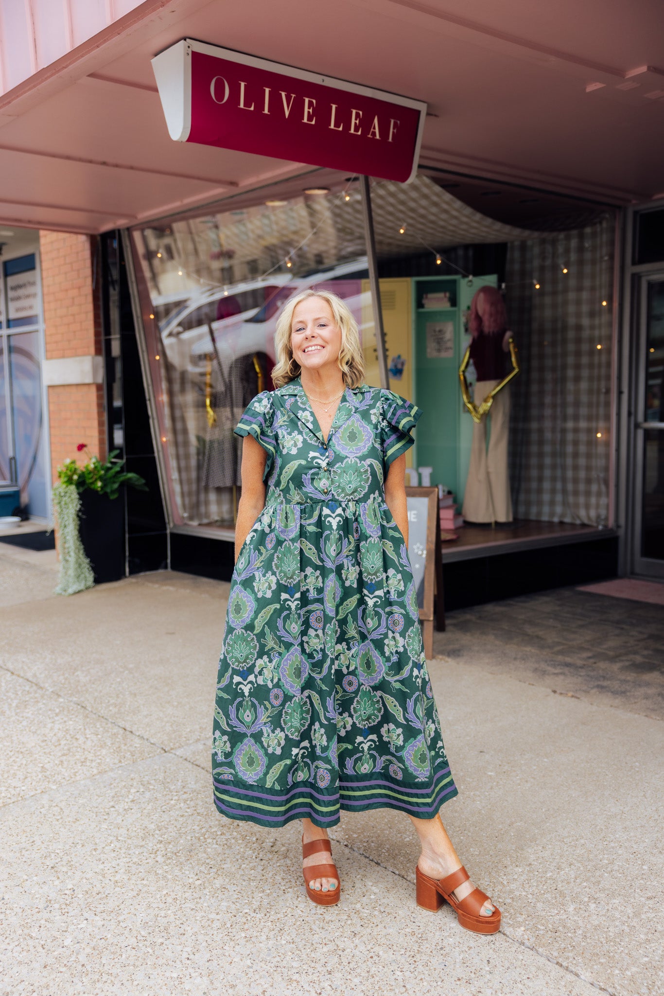 Green Garden Midi Dress