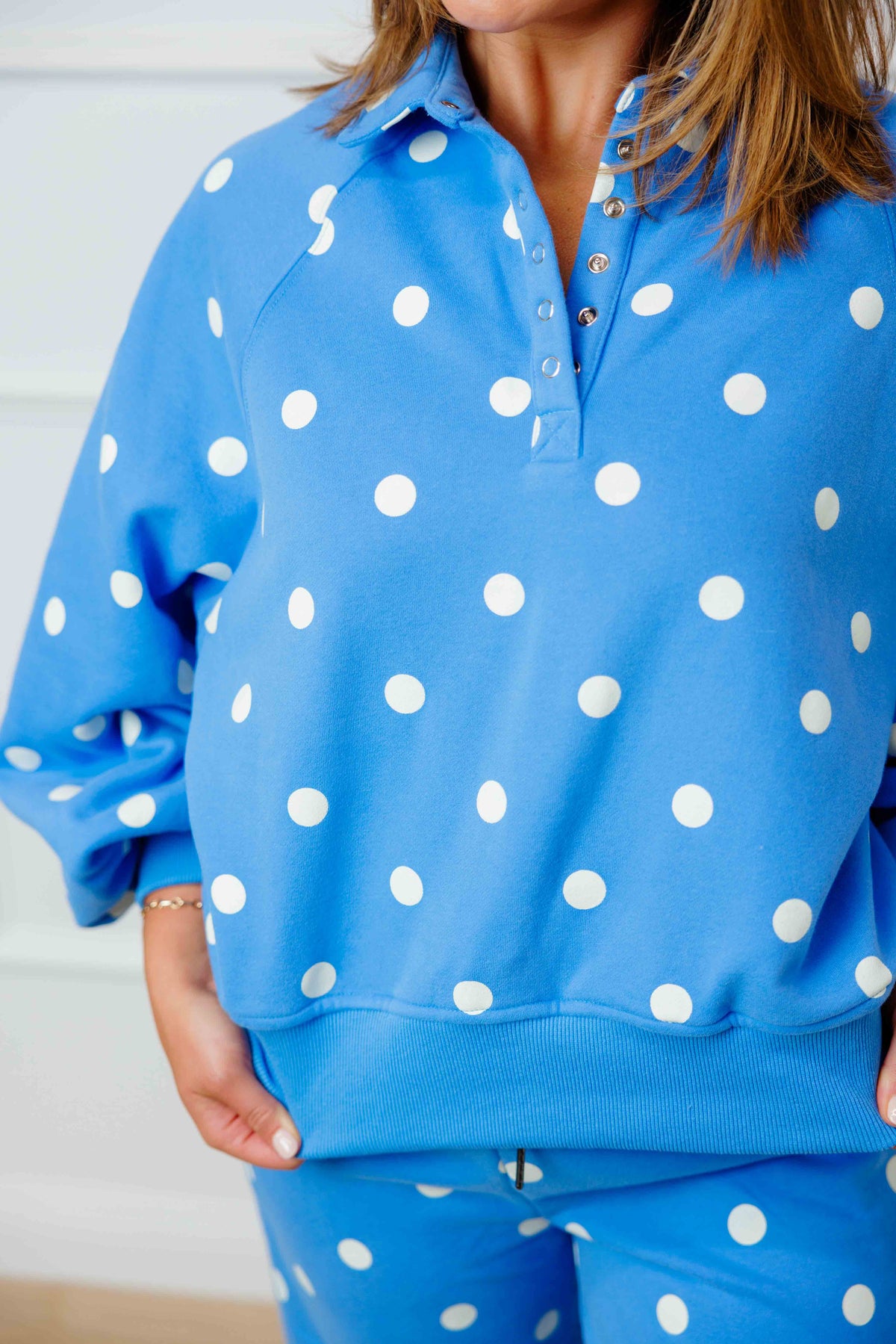 Blue Dot Pullover Set