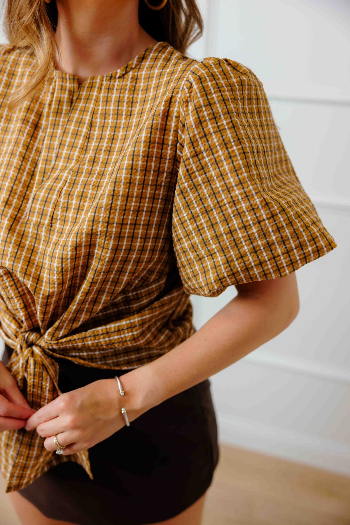Amber Plaid Top