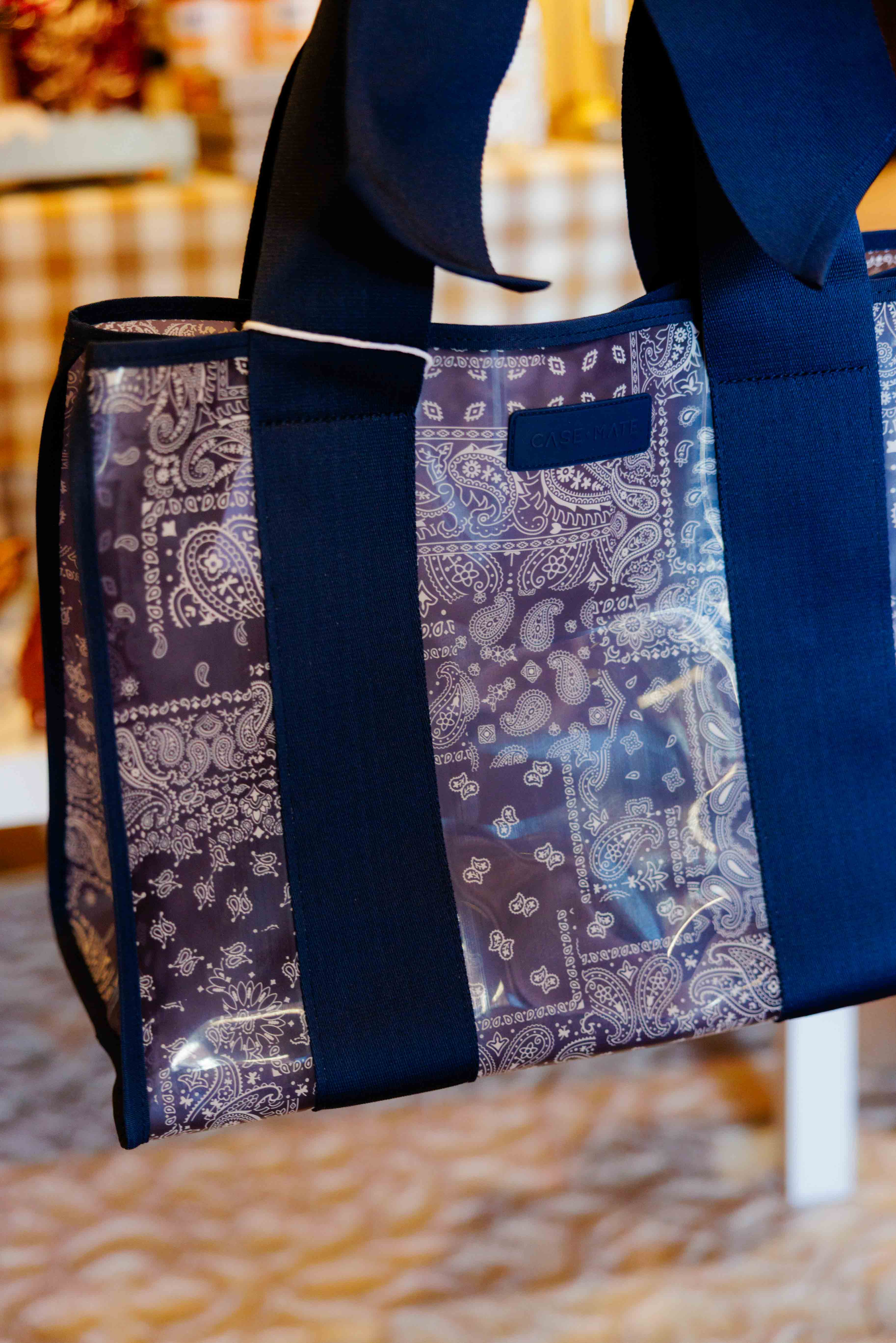 Navy Bandana Bow Jelly Tote