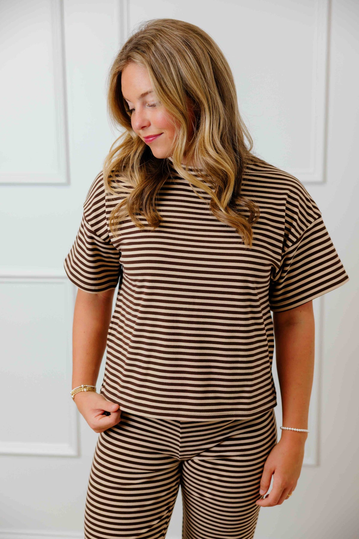Mocha Striped Lounge Set