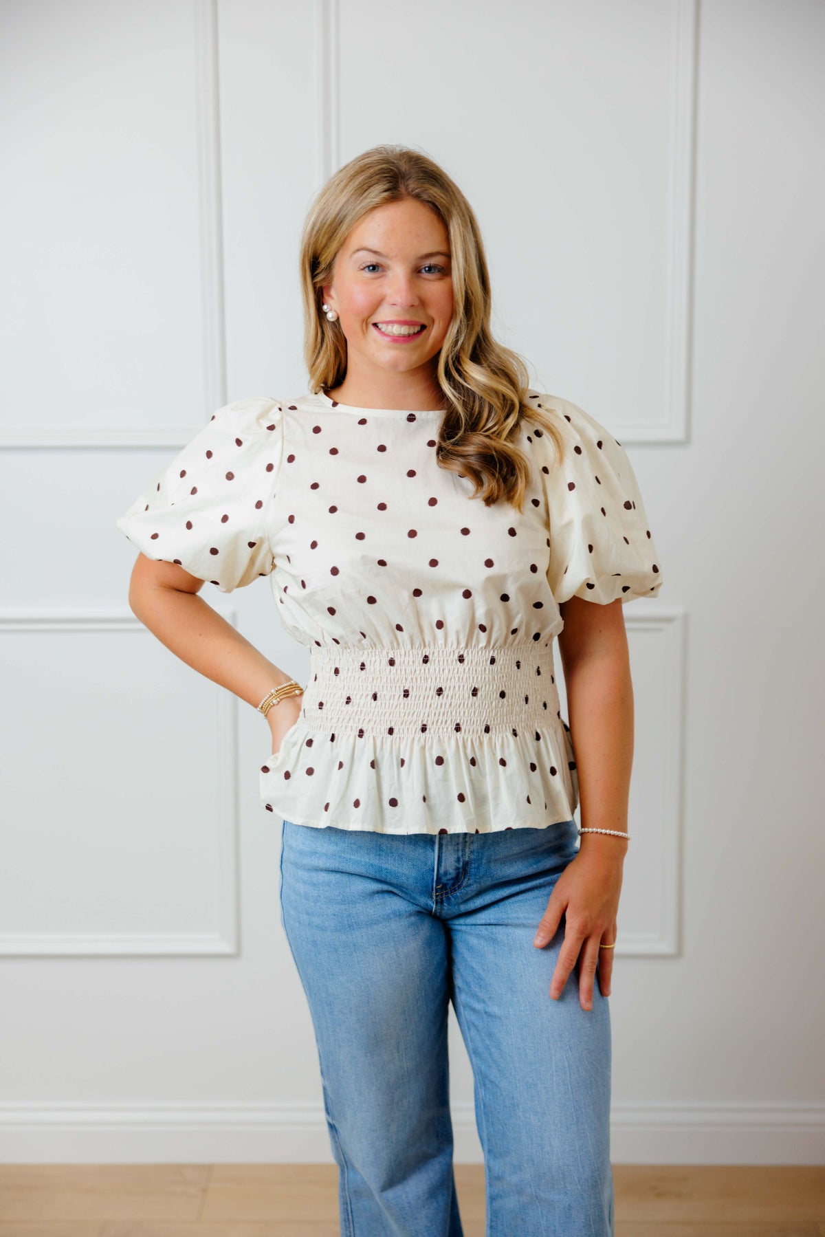 Polka Peplum Top