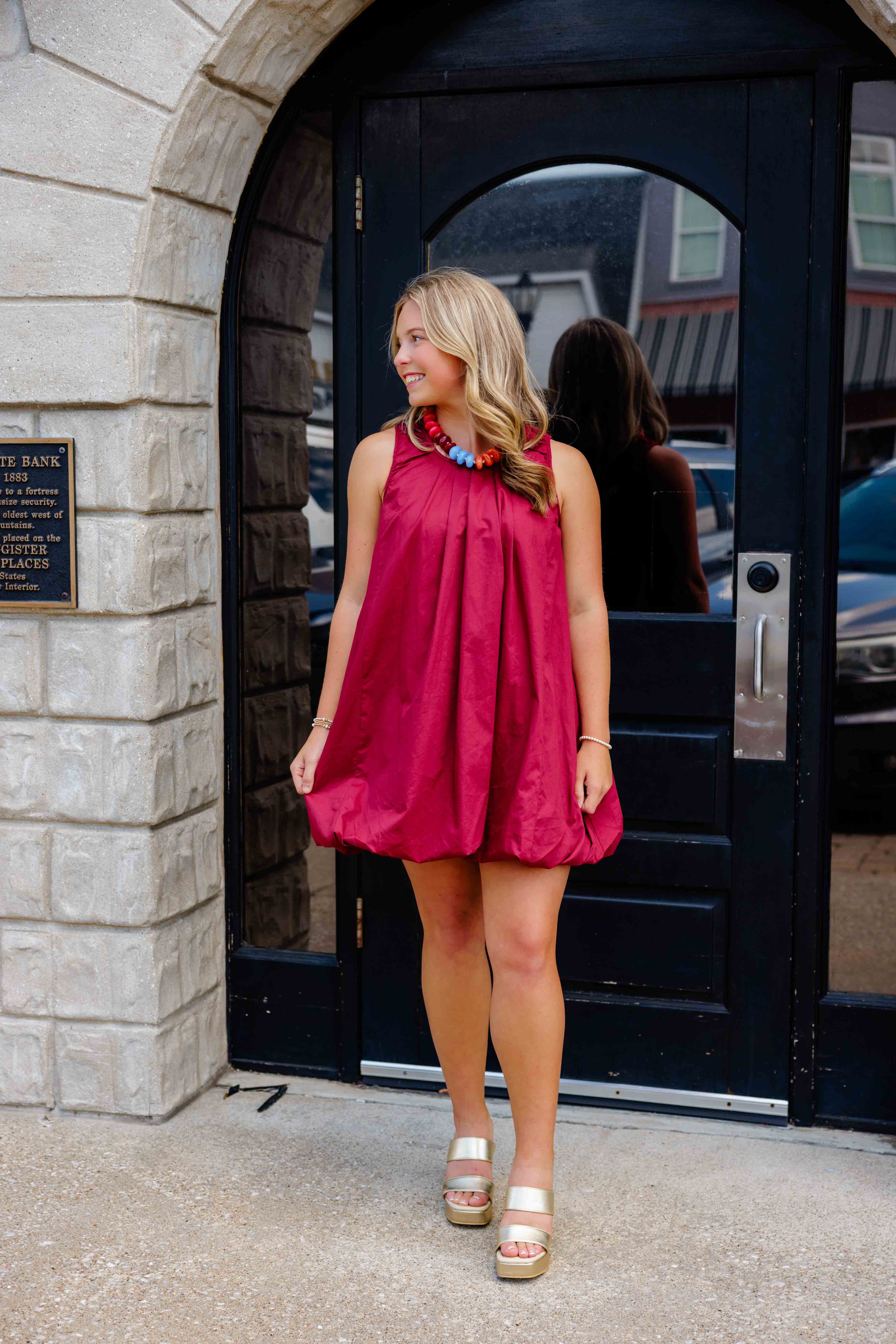 Dottie Burgundy Bubble Dress
