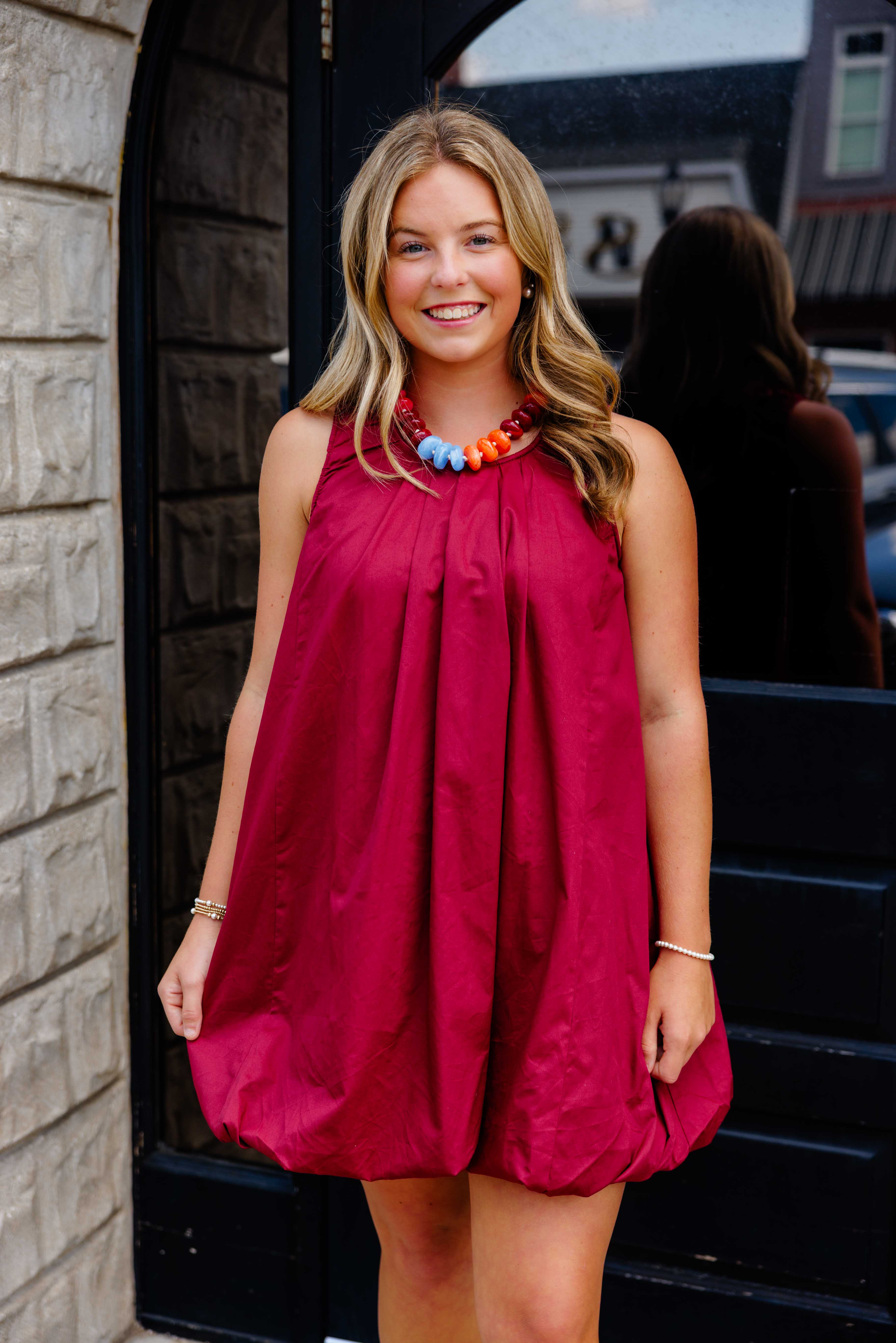 Dottie Burgundy Bubble Dress