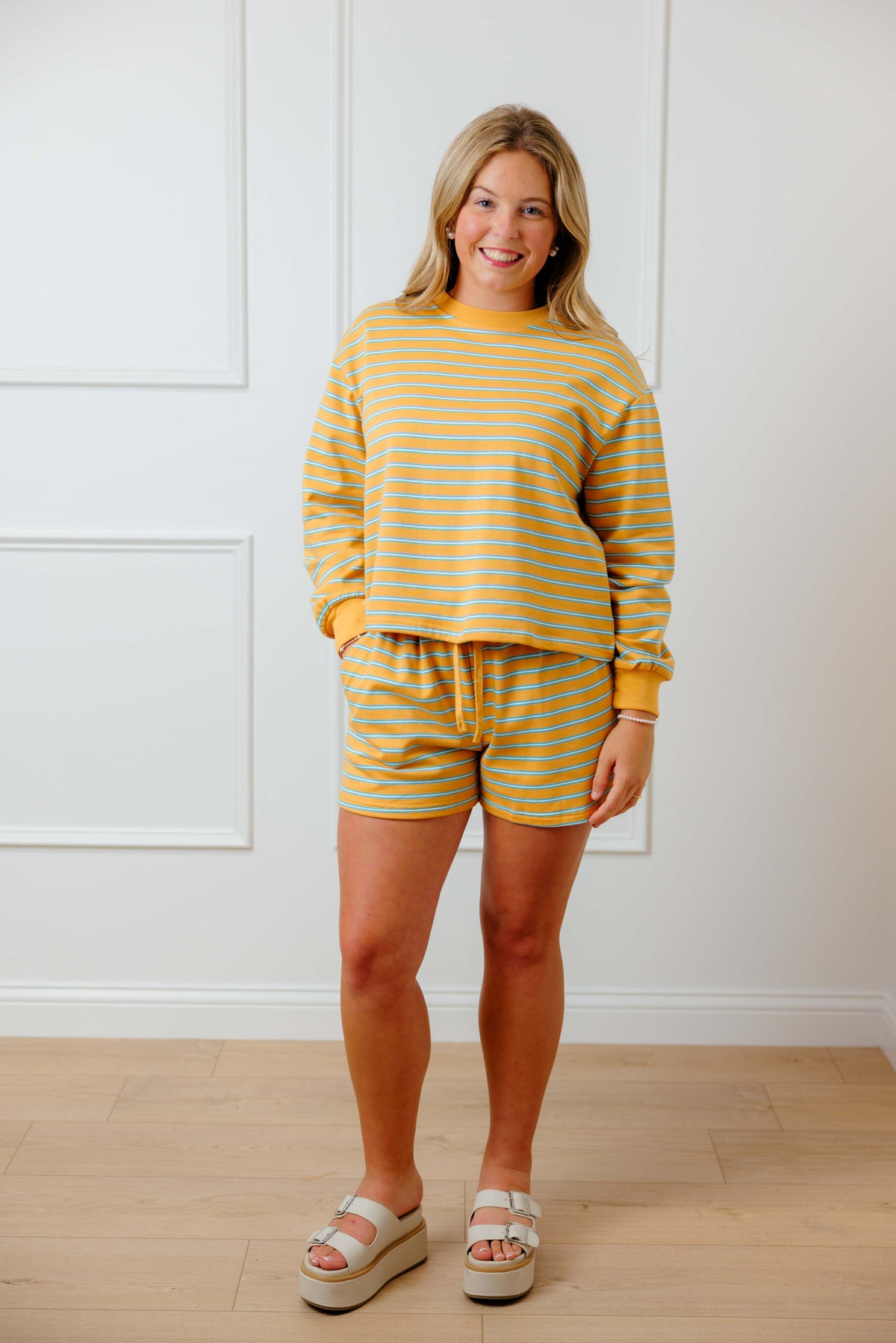 Striped Terry Short Set