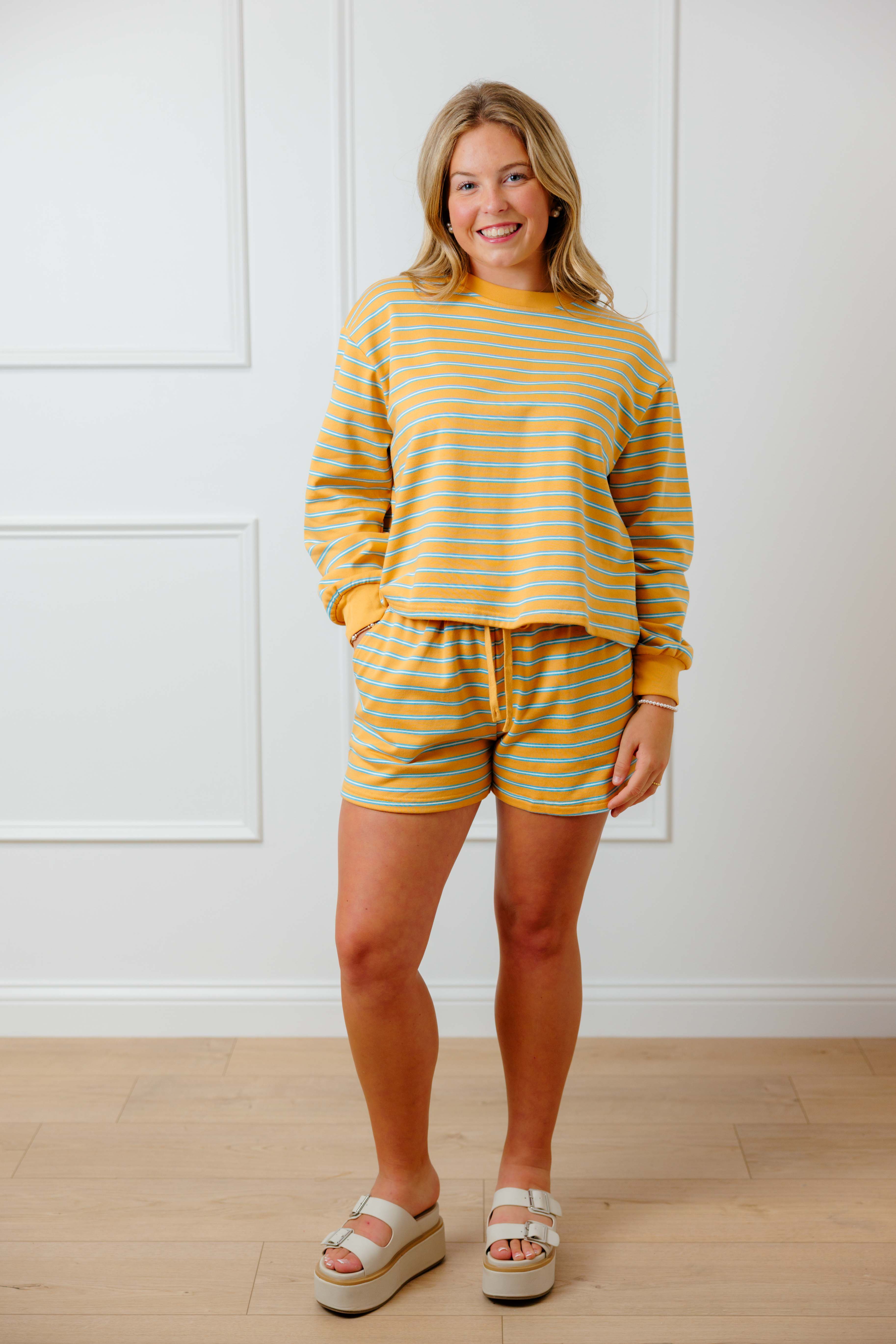 Striped Terry Short Set