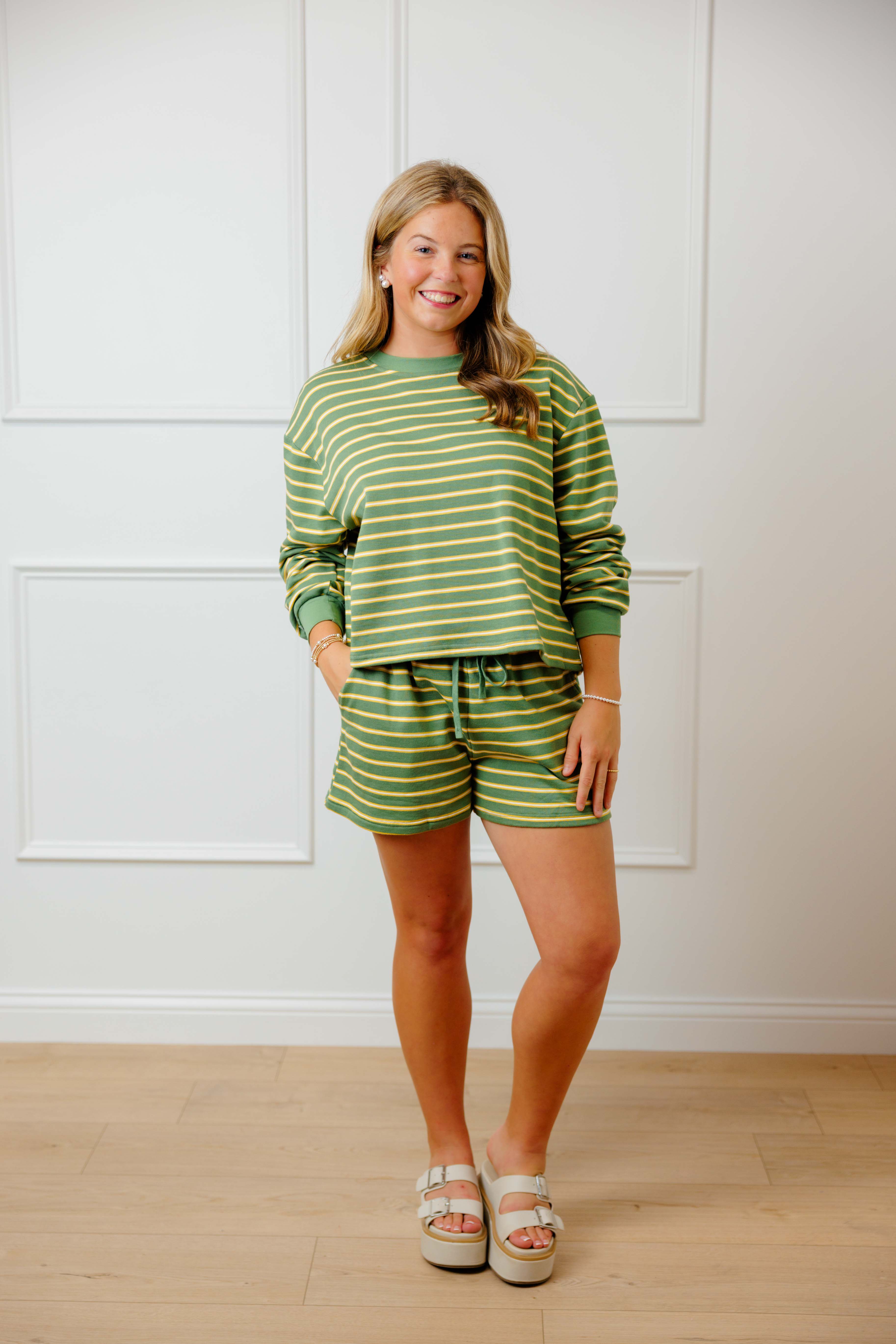 Striped Terry Short Set