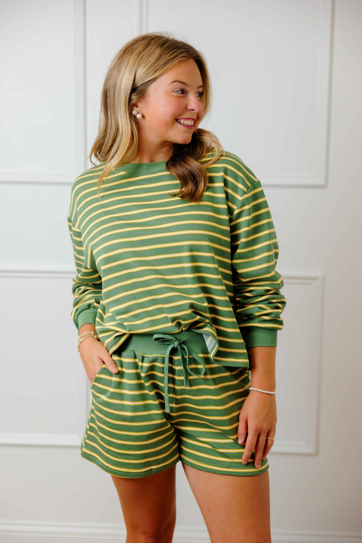 Striped Terry Short Set