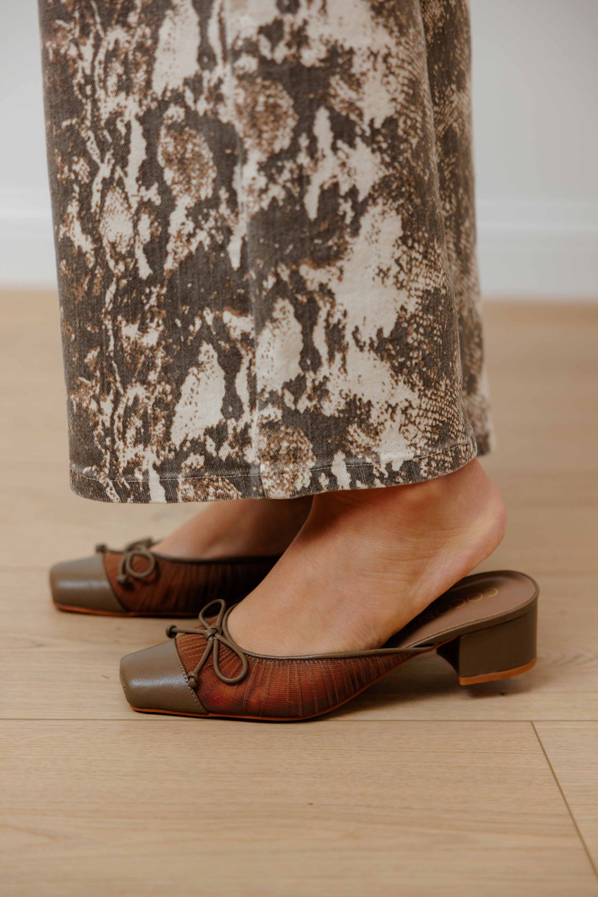 Geneva Mocha Heeled Mule