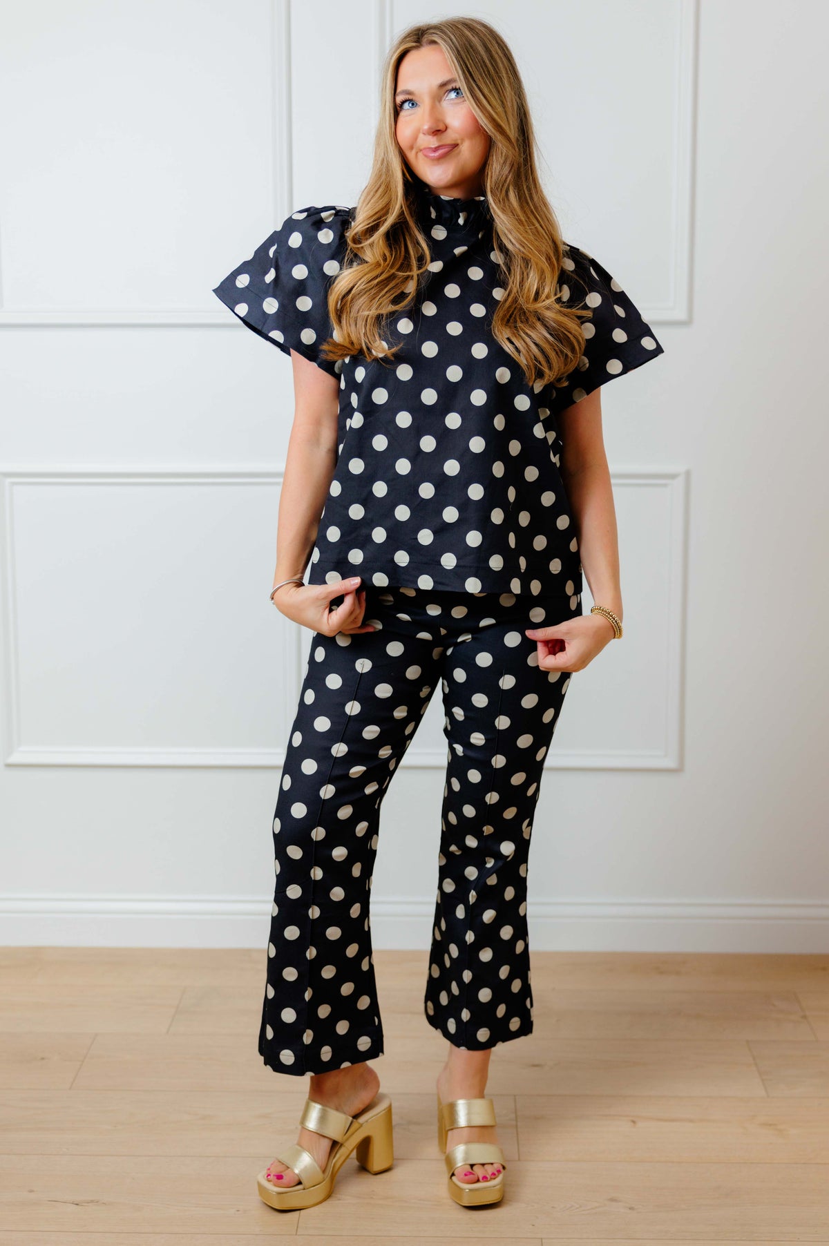 Dot Flare Pant Set