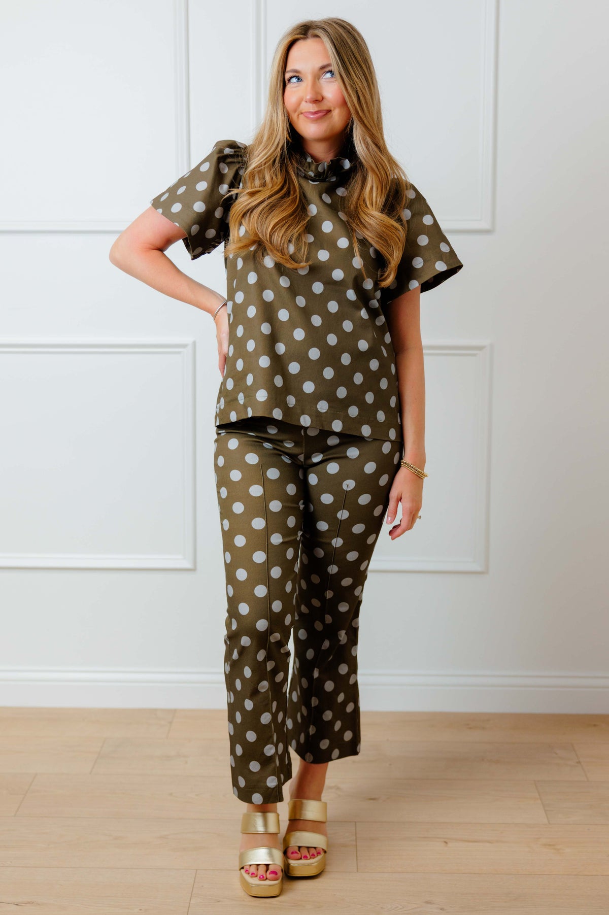 Dot Flare Pant Set