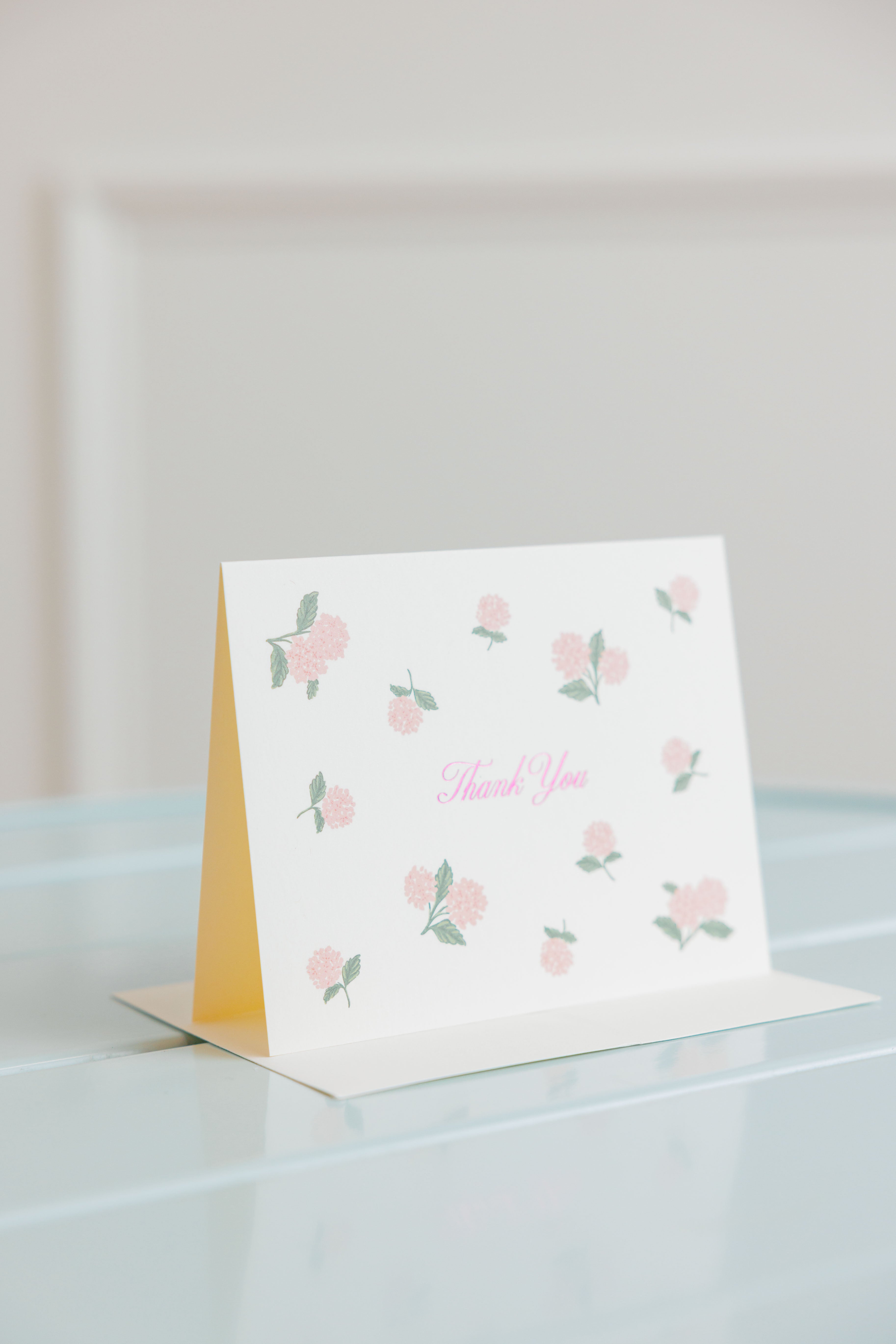 Pink Hydrangea Thank You Card