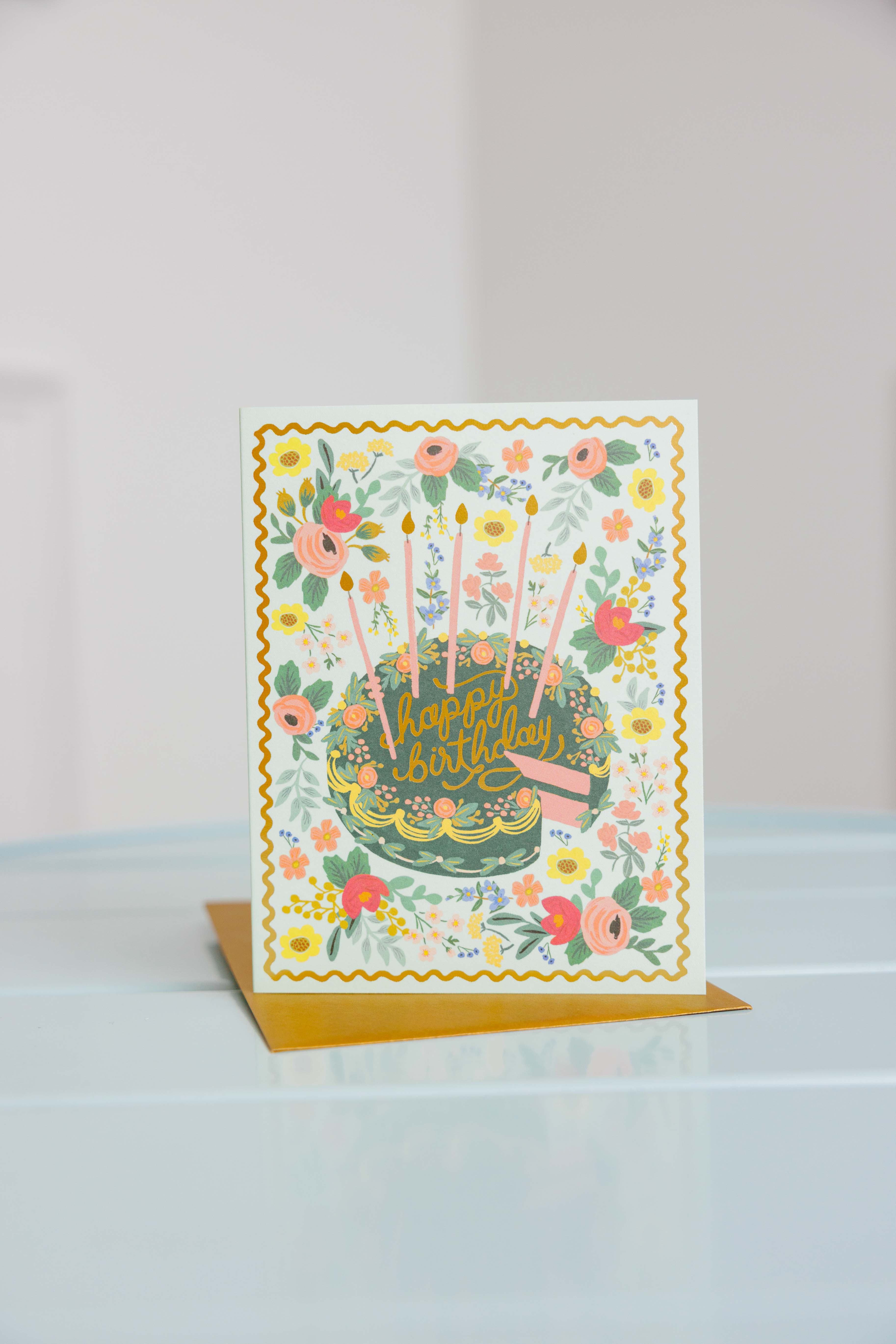 Floral Cake Birthday Card