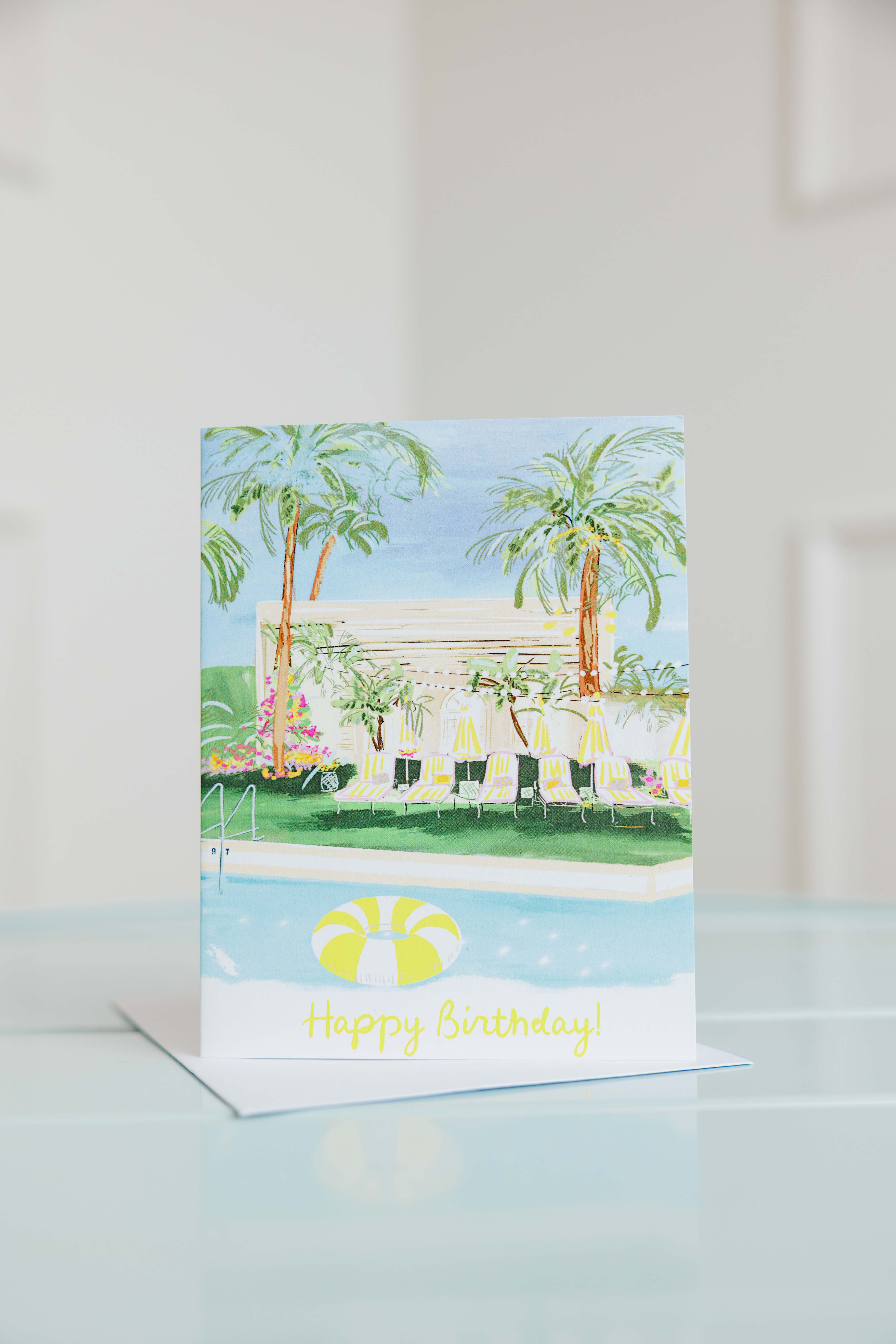 Palm Springs Poolside Birthday Card