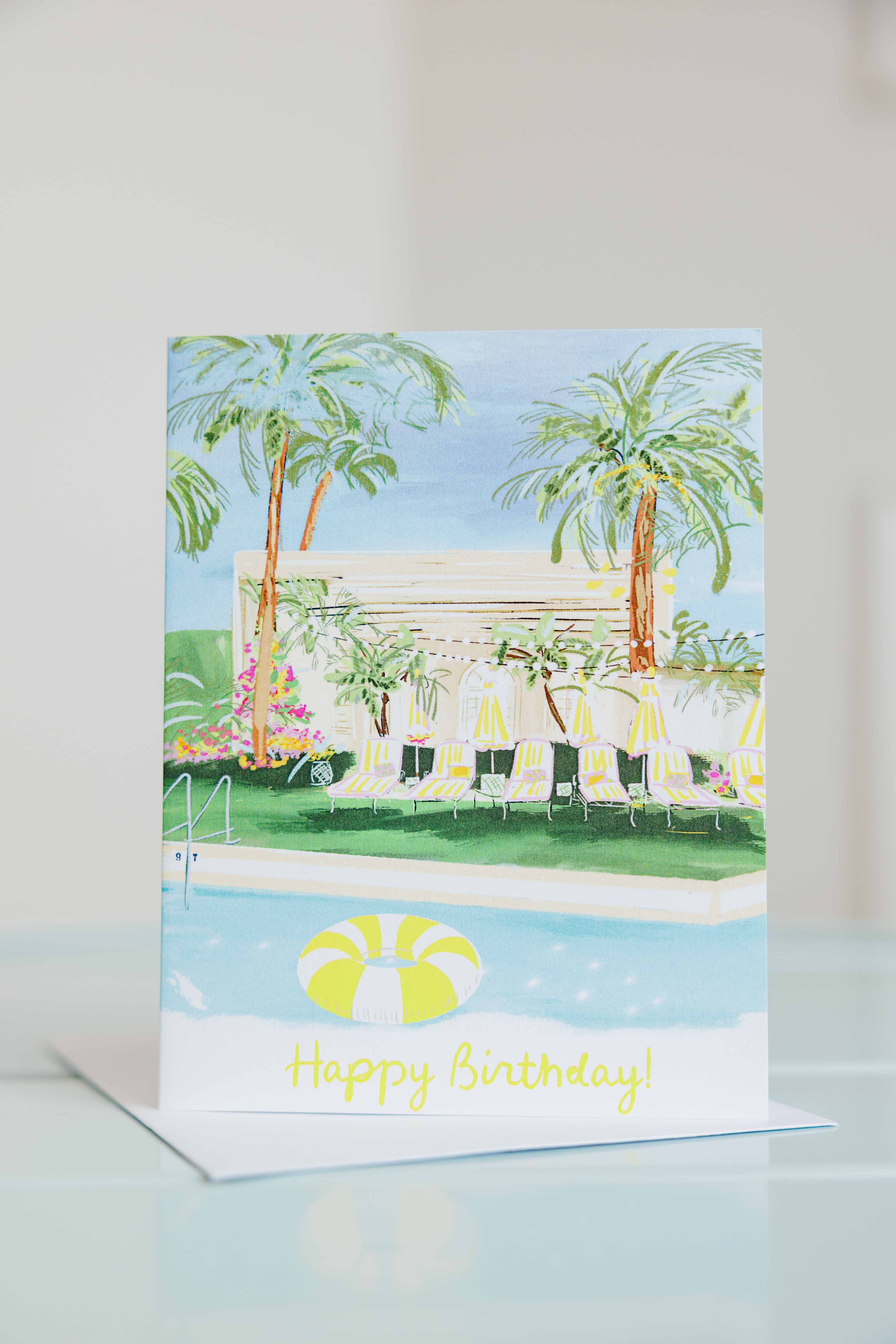 Palm Springs Poolside Birthday Card
