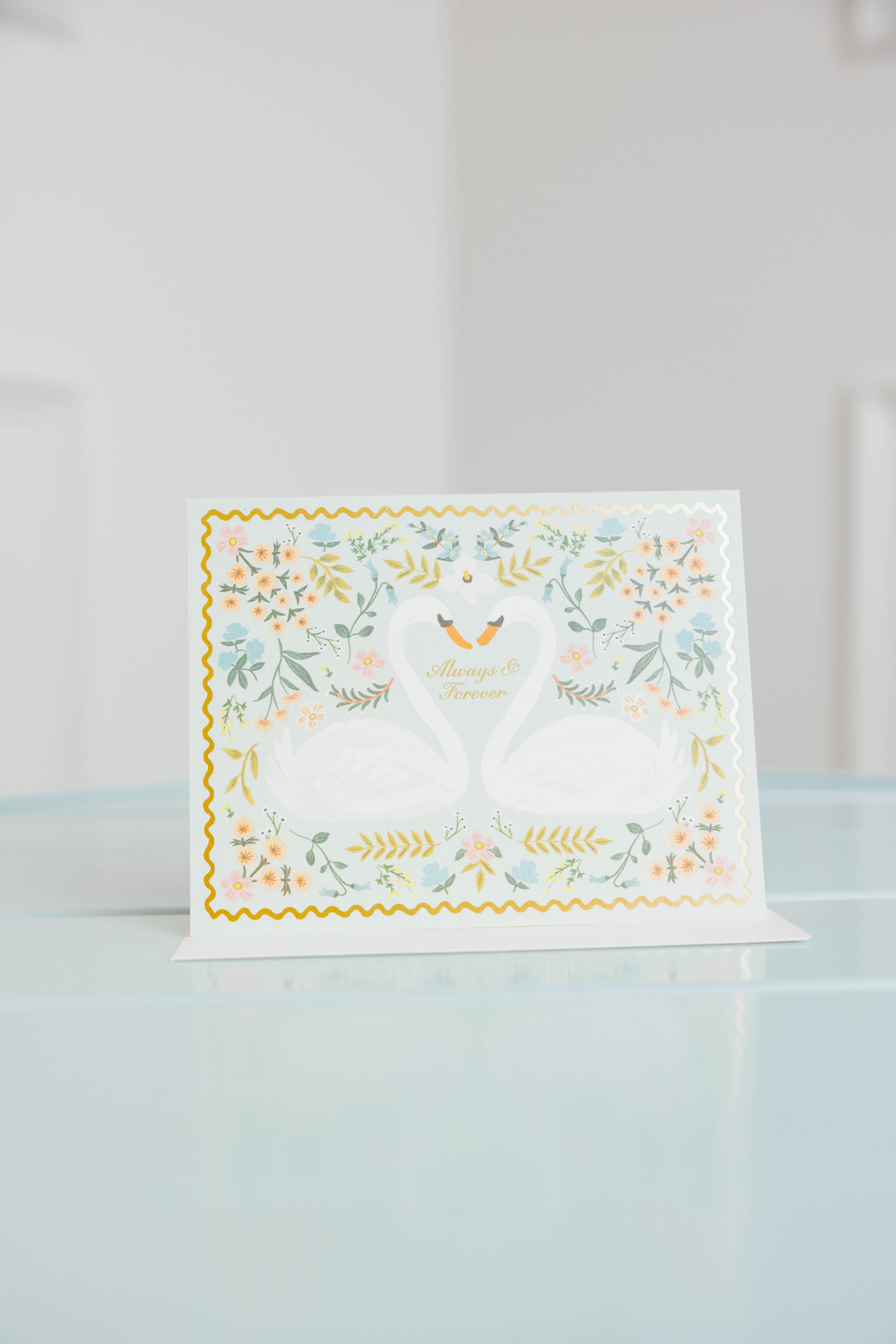 Always & Forever Swans Wedding Card