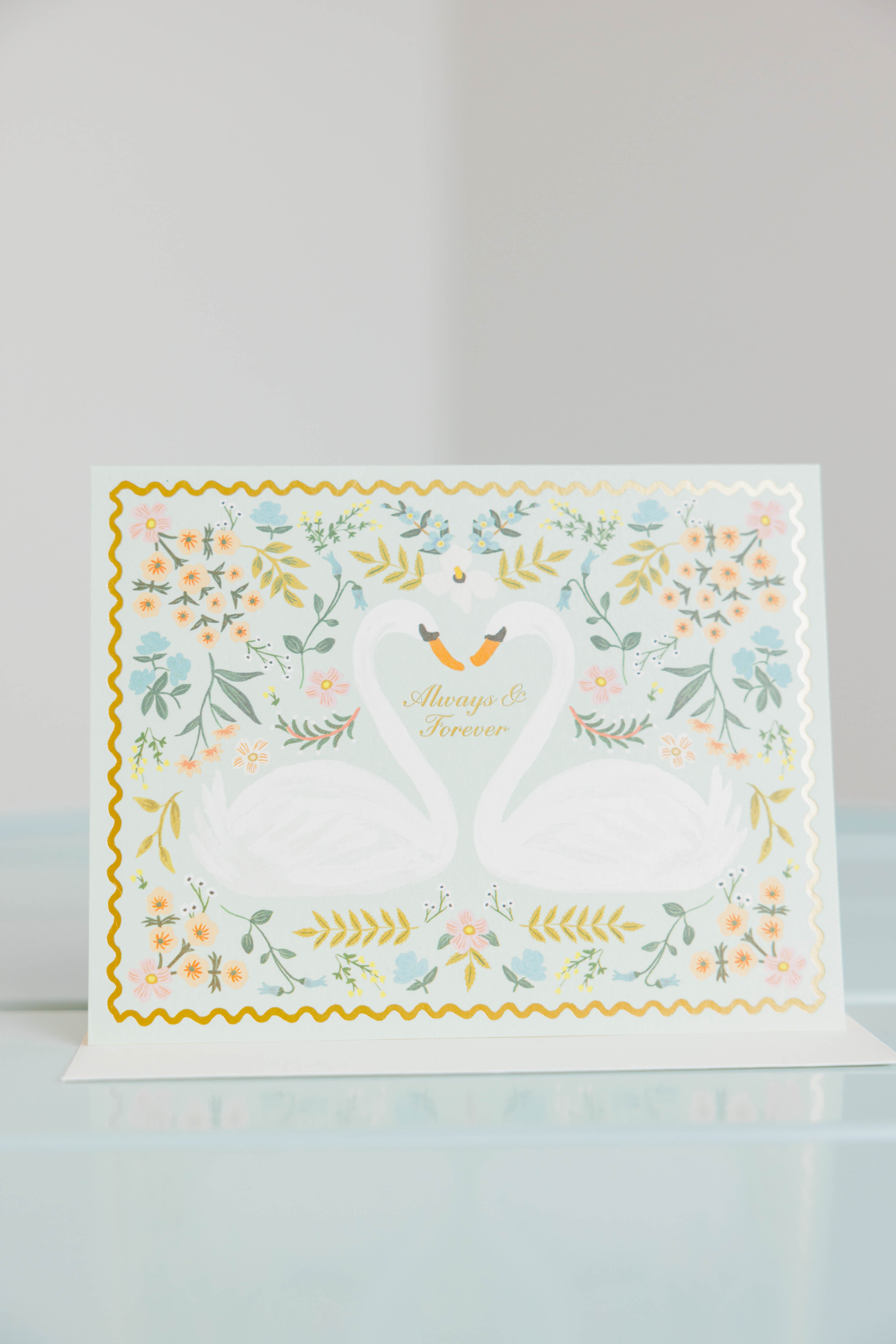 Always & Forever Swans Wedding Card